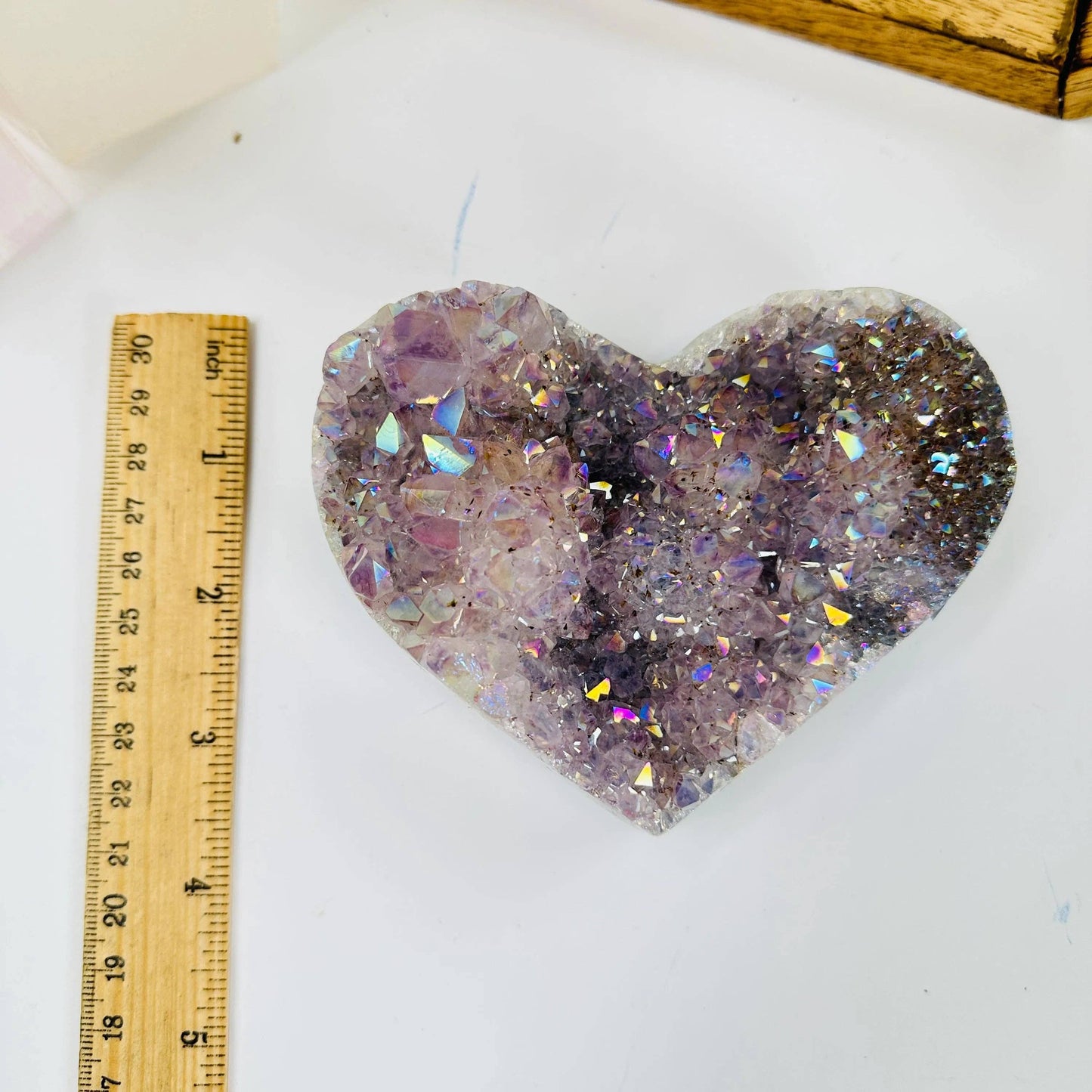 Angel Aura Amethyst Crystal Heart: