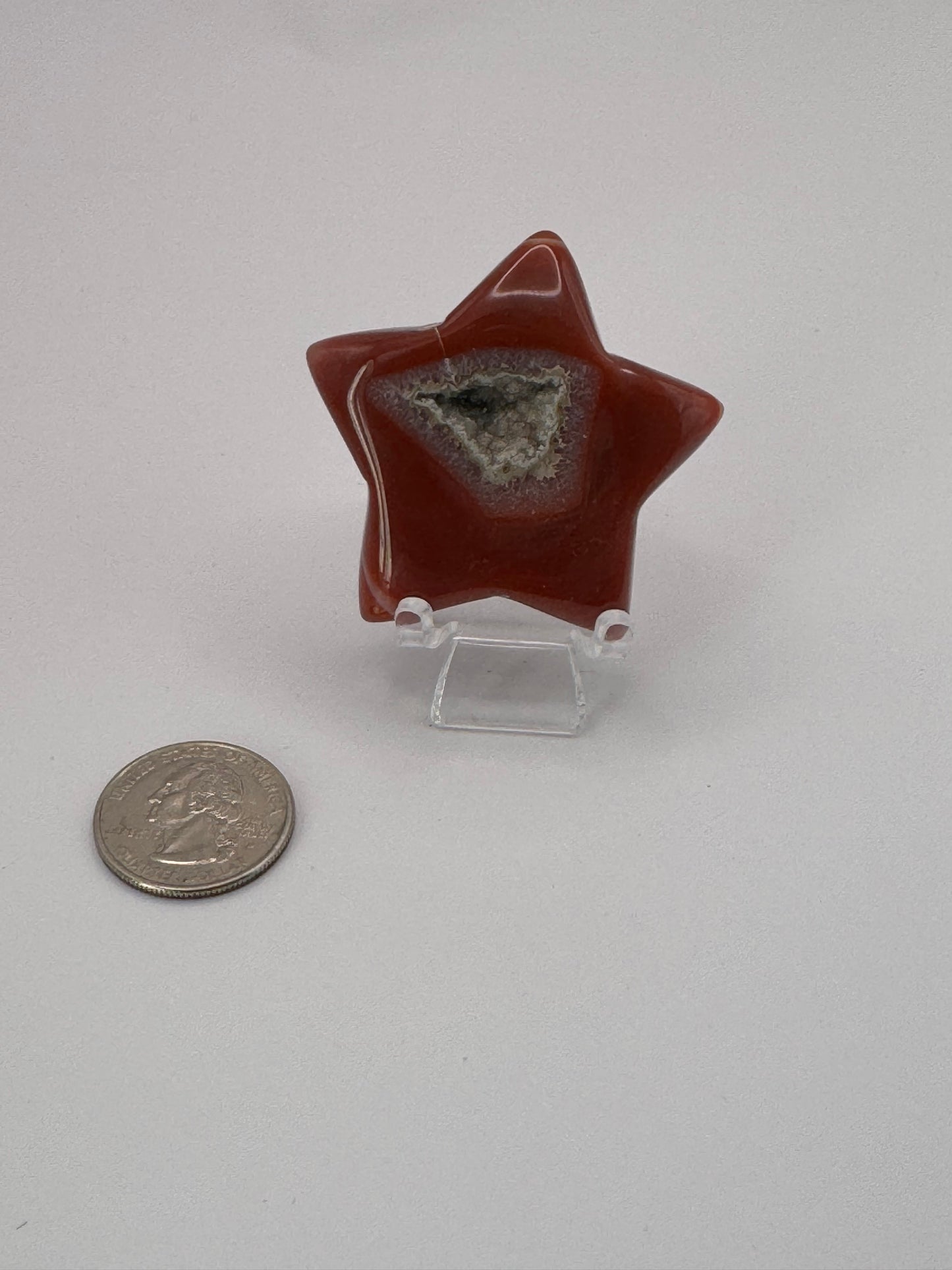 Carnelian Druzy Polished Star