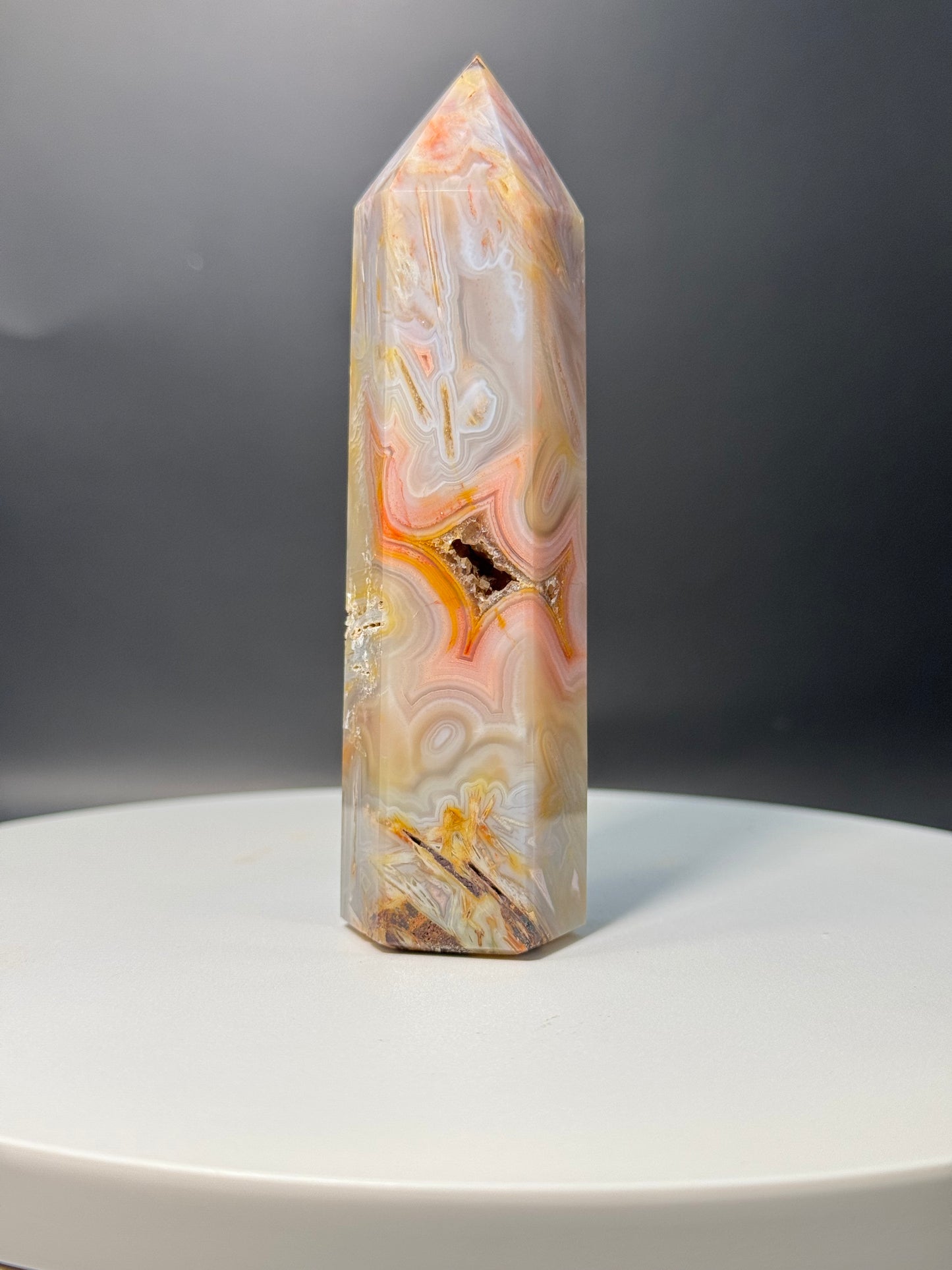 Brazilian Sagenite Agate Tower