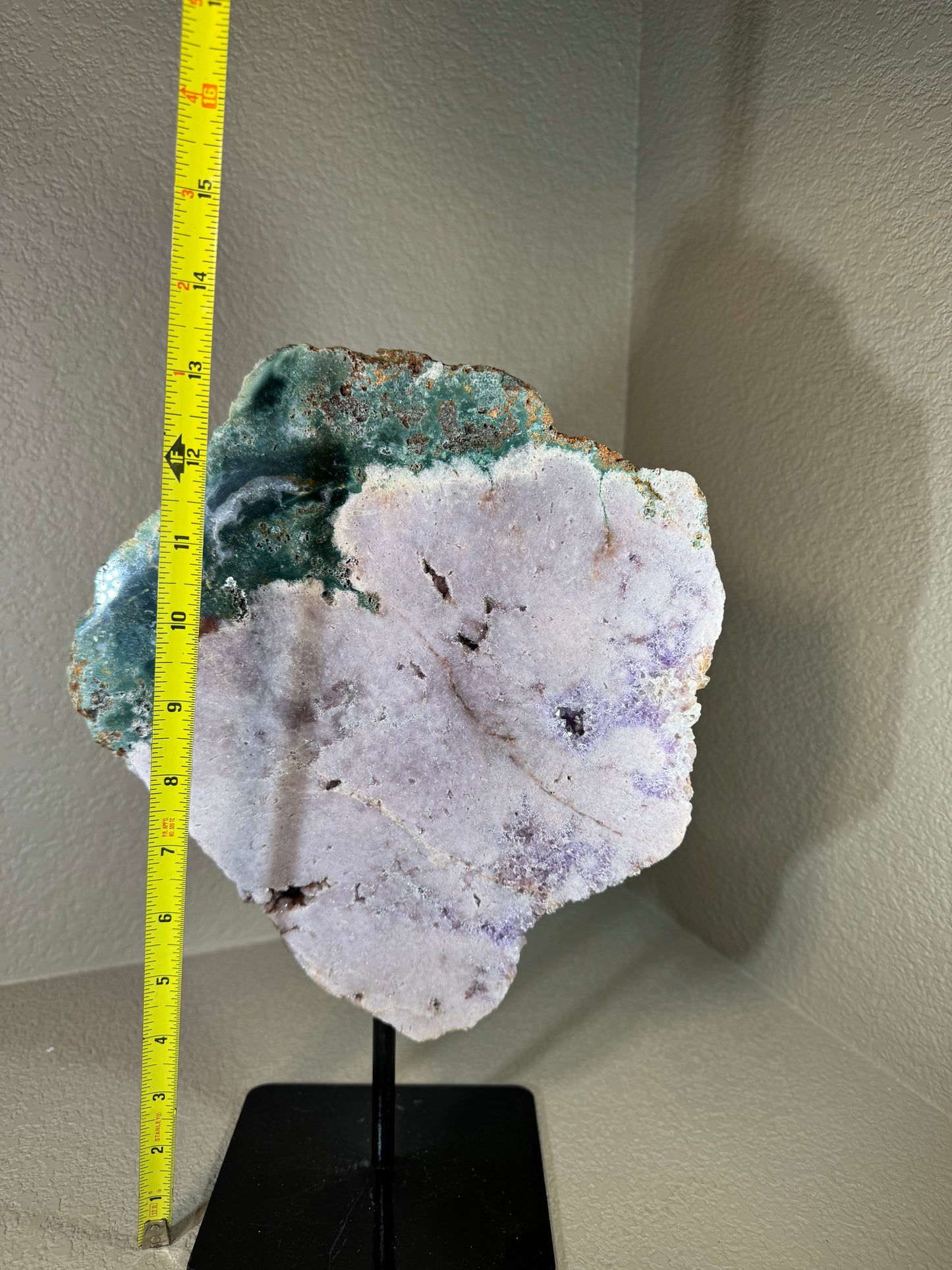 Huge Pink Amethyst Slab on Stand