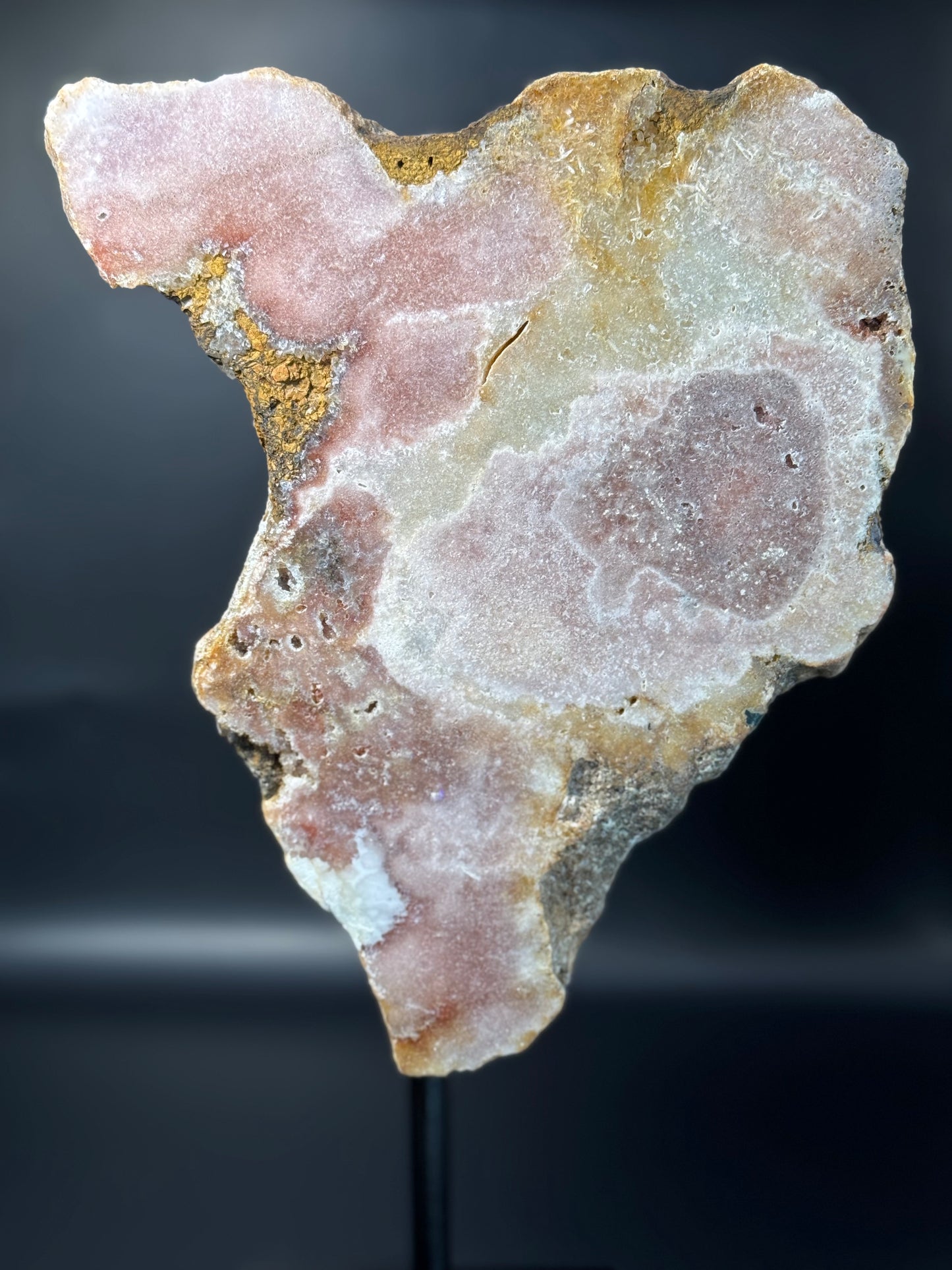 Pink Amethyst Slab on Stand from Brazil