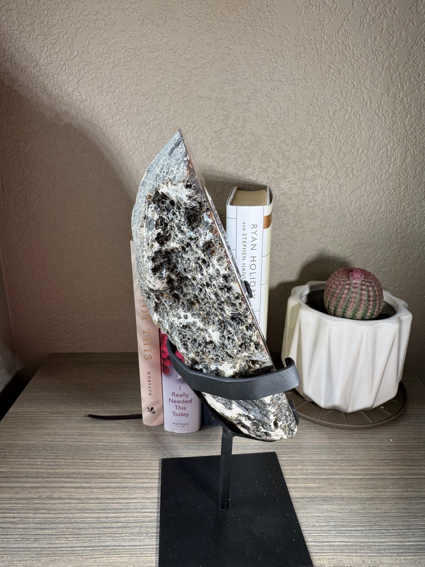 Brazilian Banded Agate Geode on Custom Stand
