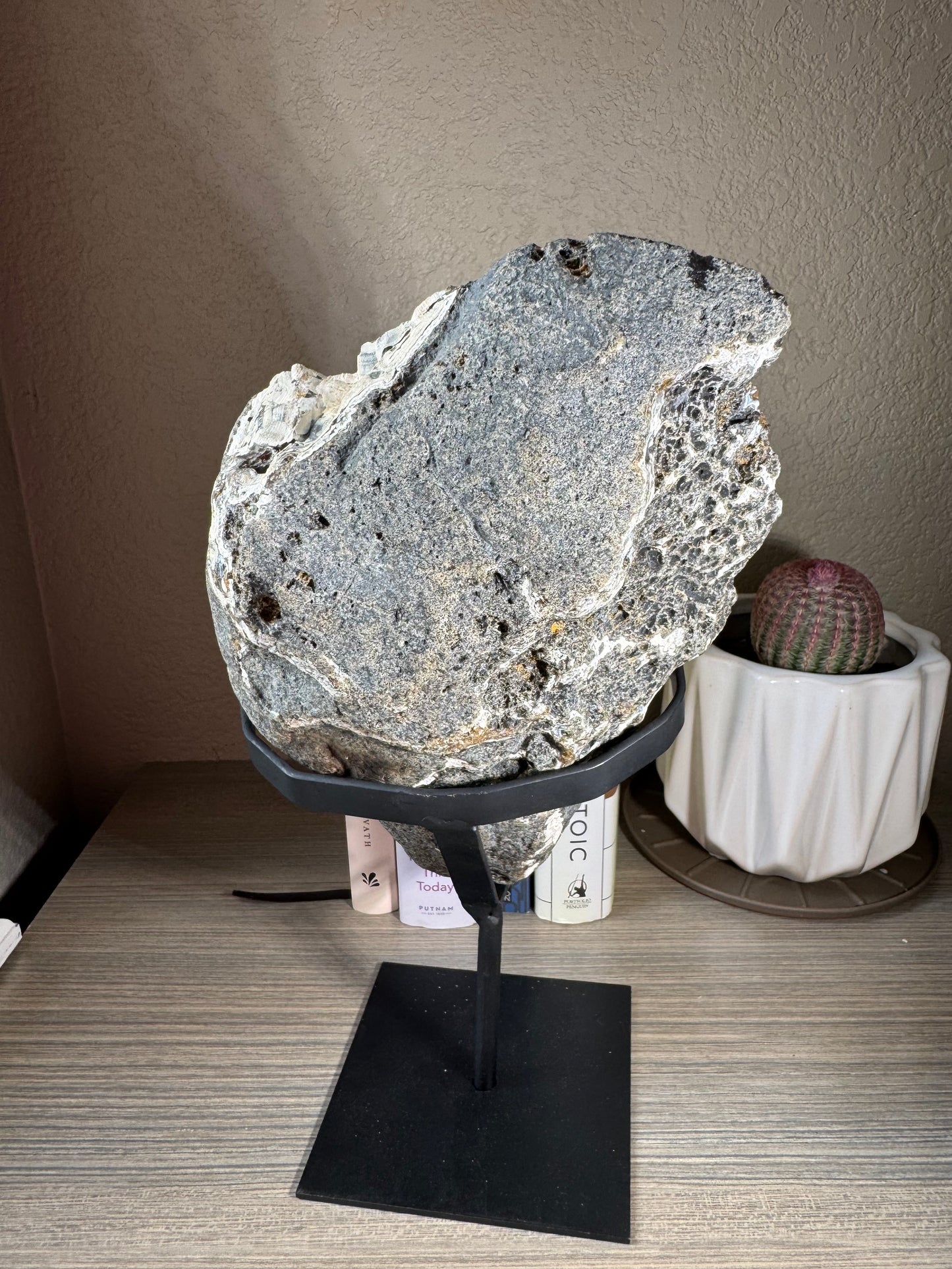 Brazilian Banded Agate Geode on Custom Stand