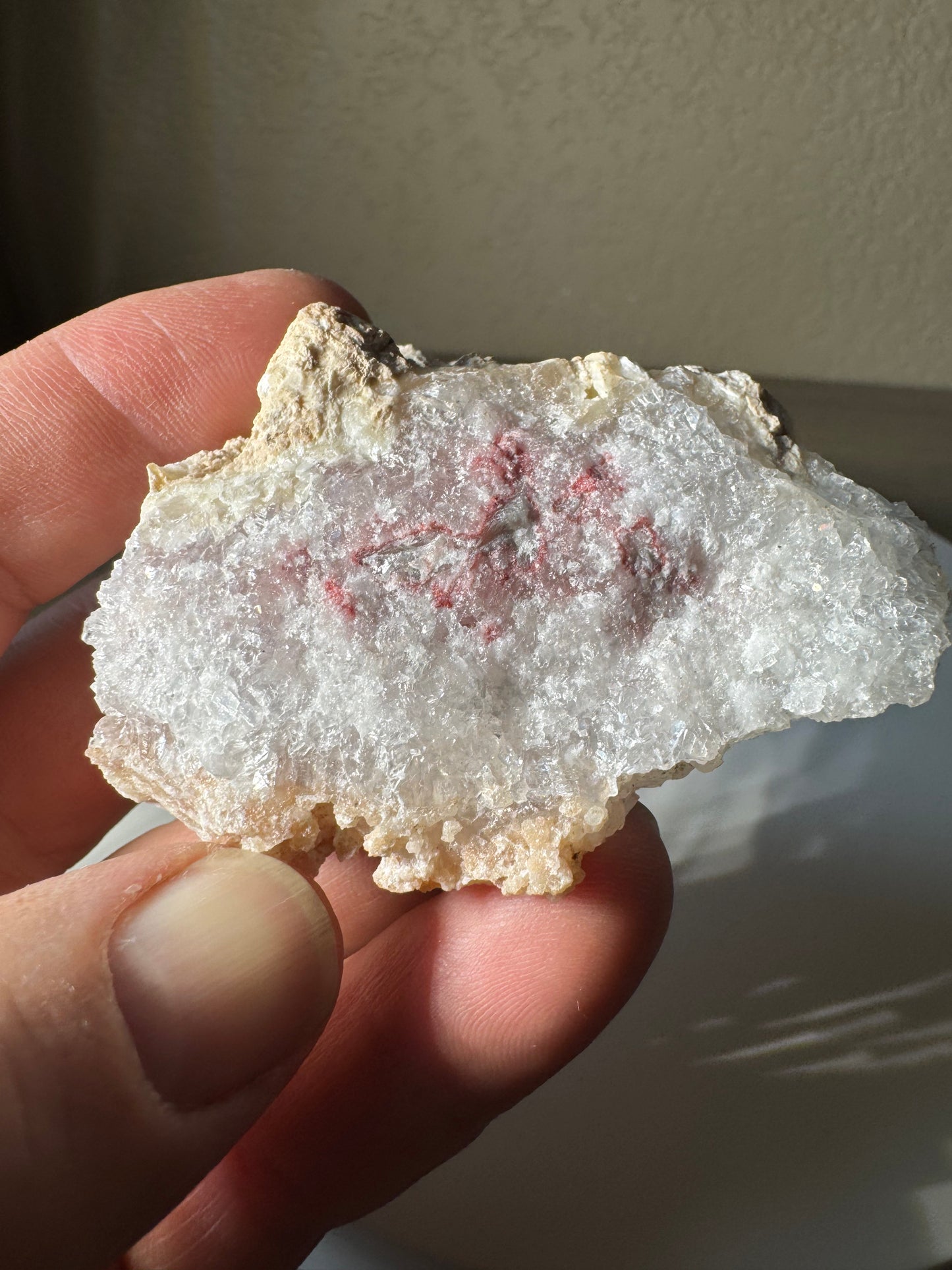 UV Reactive Cinnabar Druzy Quartz from El Potosi Mine, Santa Eulalia, Chihuahua, Mex. 111 grams