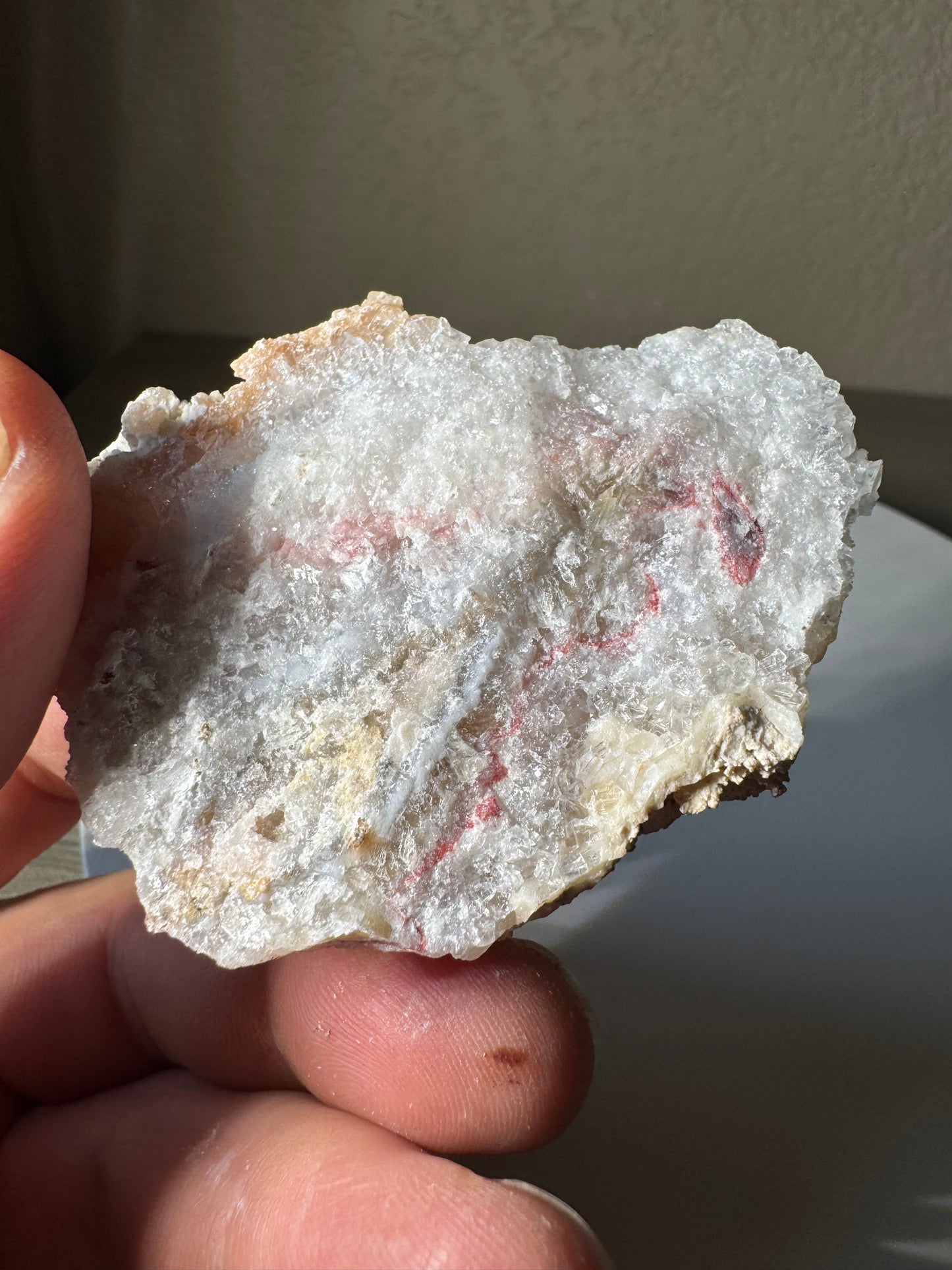 UV Reactive Cinnabar Druzy Quartz from El Potosi Mine, Santa Eulalia, Chihuahua, Mex. 111 grams