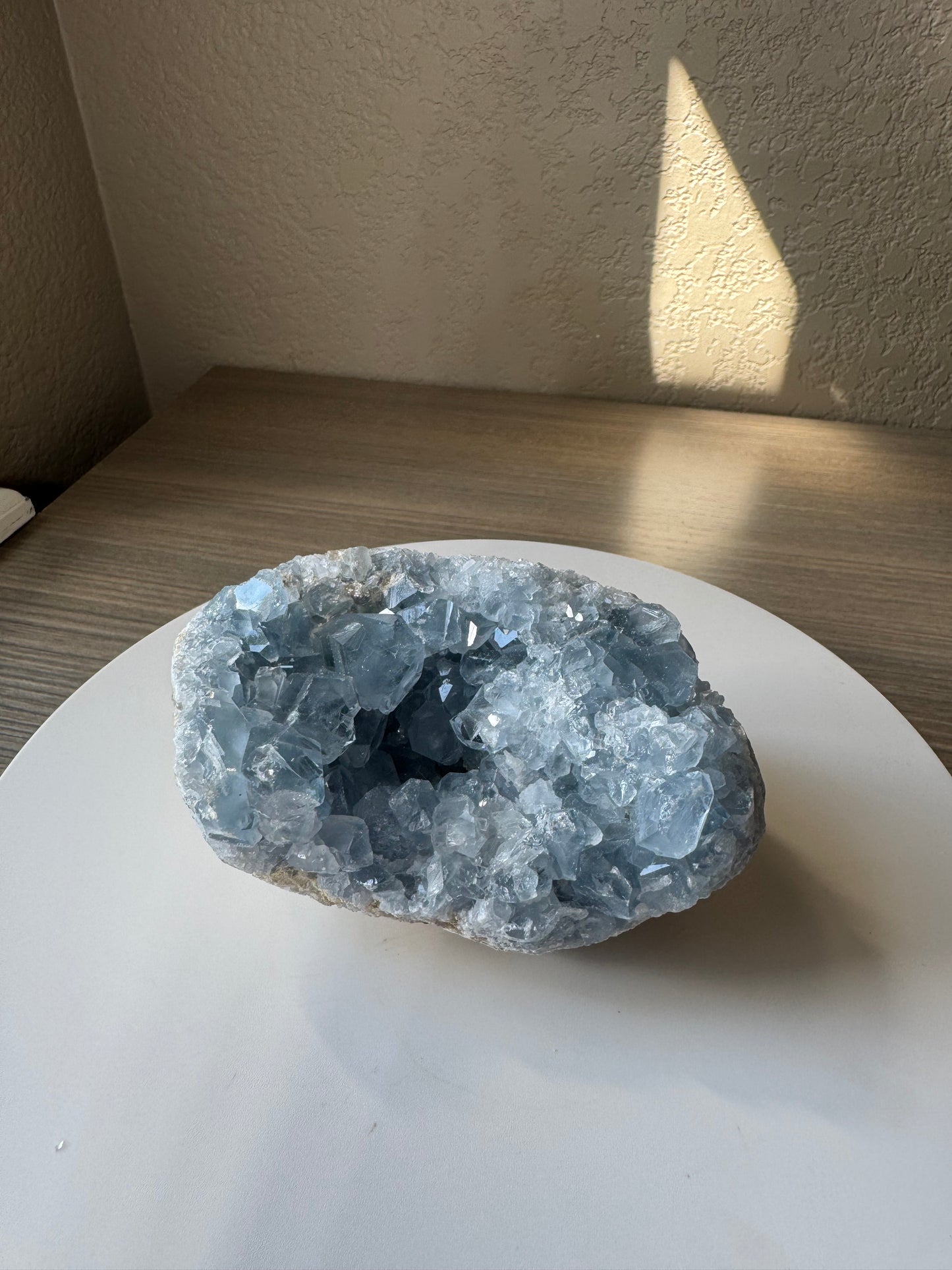 Blue Celestite Crystal Geode 1.4 lbs