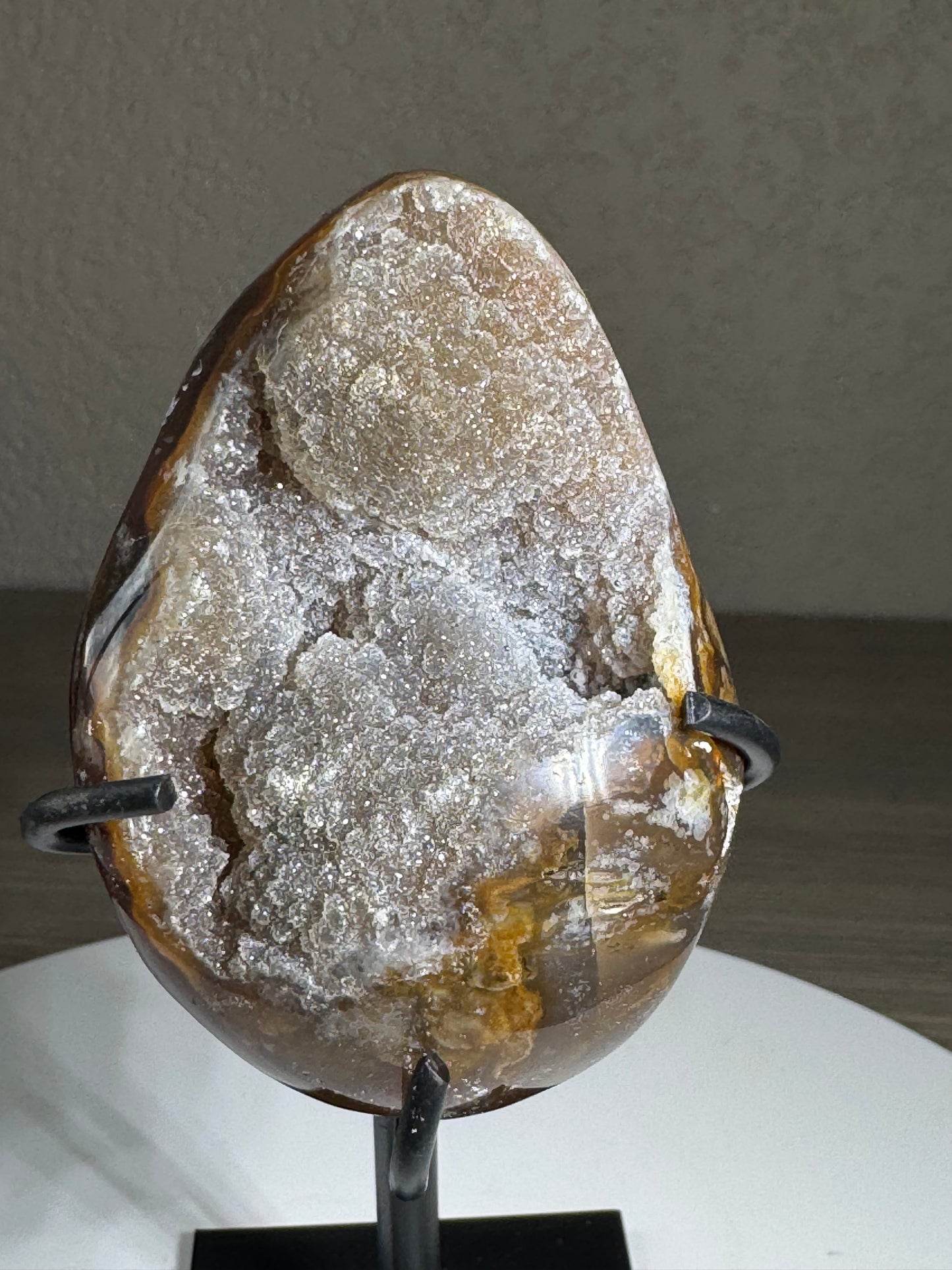 Druzy Brazilian Geode of Custom Stand