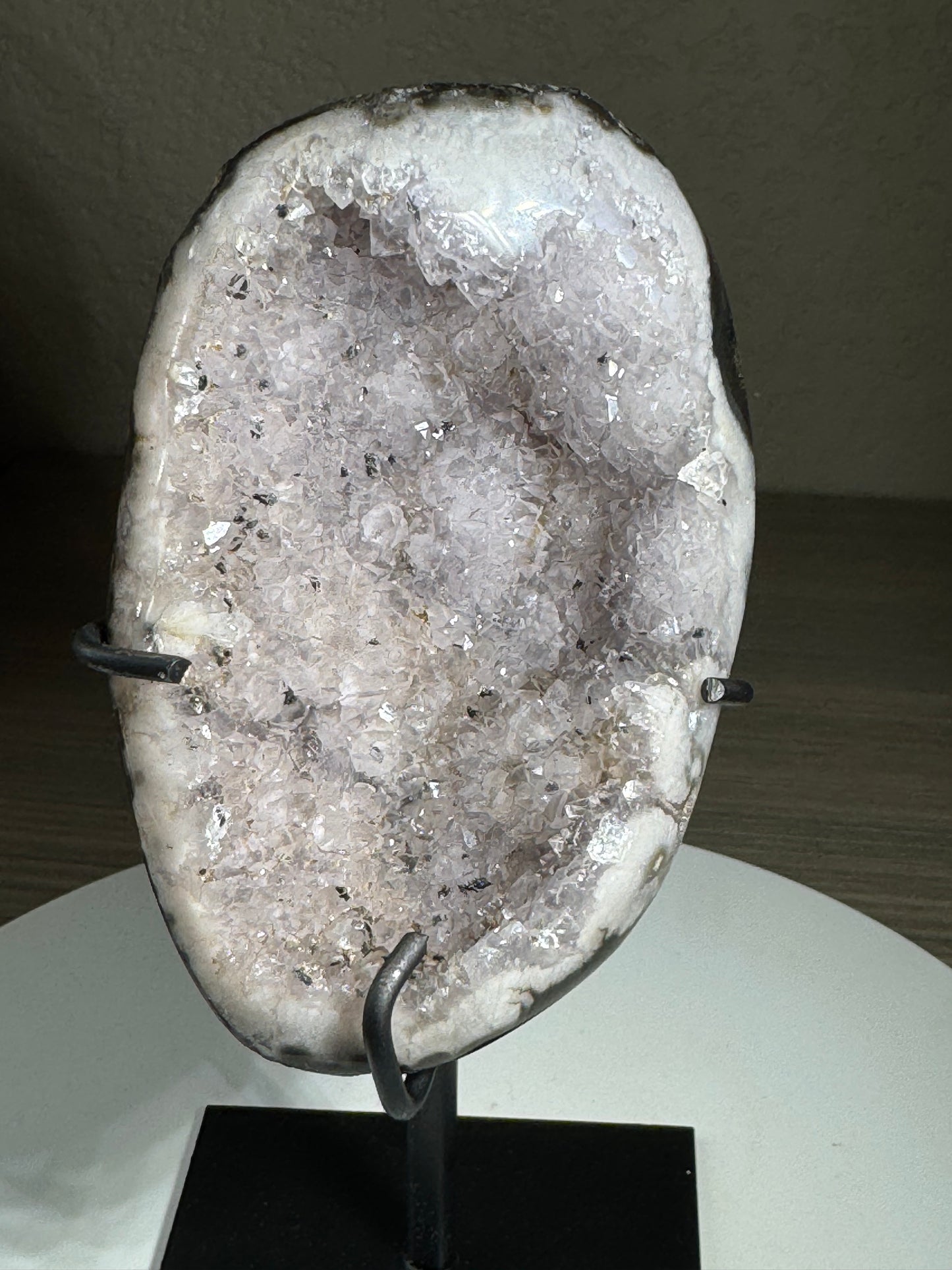 Druzy Brazilian Geode of Custom Stand