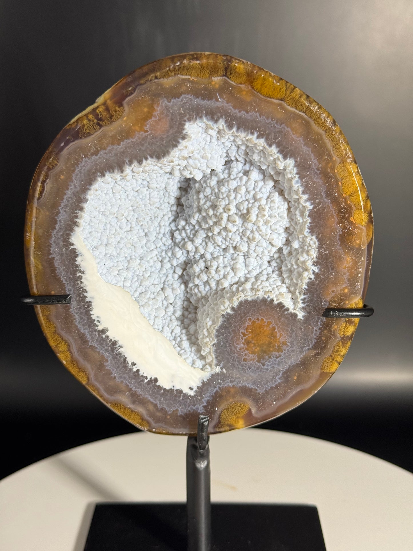 Druzy Agate Geode on Custom Stand from Brazil