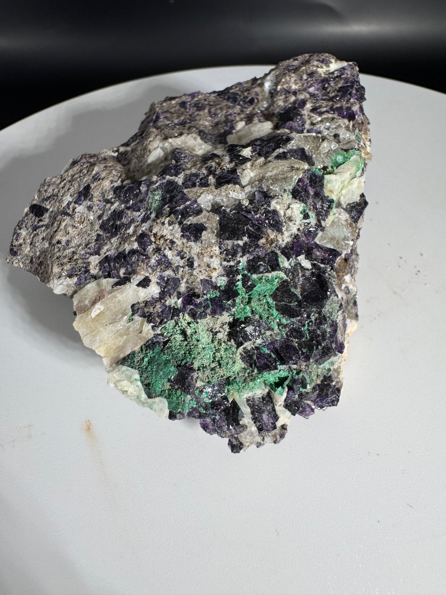 Ojuela Fluorite on Malachite from La Ojuela mine in Mapimi Durango Mex 285 Grams