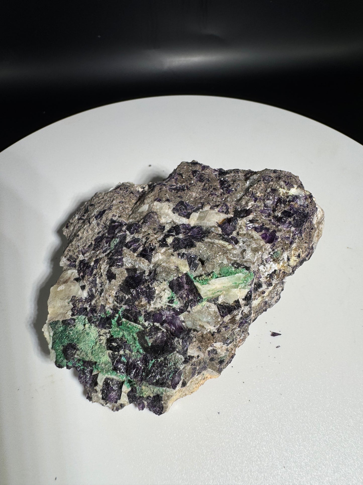 Ojuela Fluorite on Malachite from La Ojuela mine in Mapimi Durango Mex 212 Grams