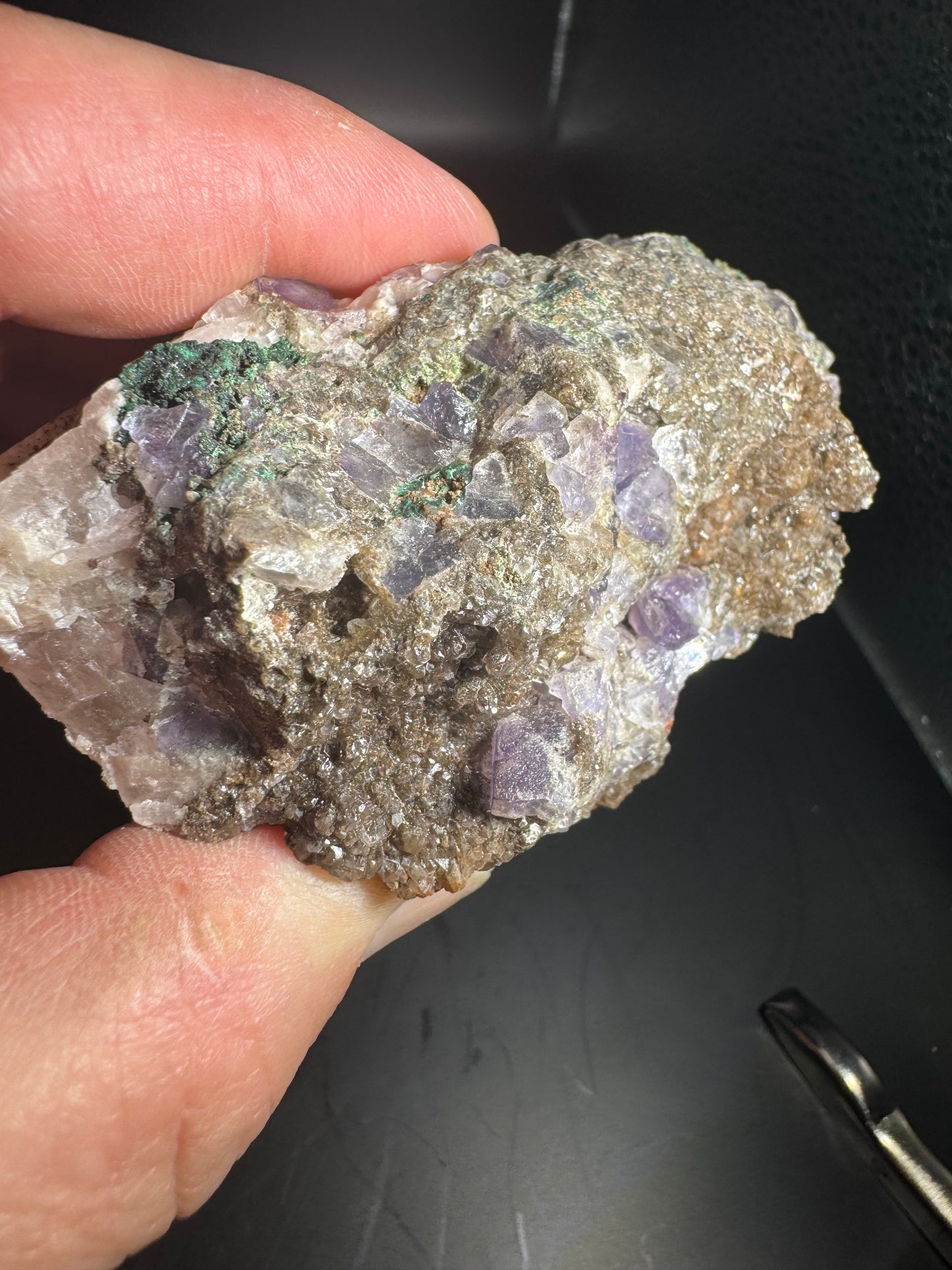 Ojuela Fluorite on Malachite from La Ojuela mine in Mapimi Durango Mex 308 Grams