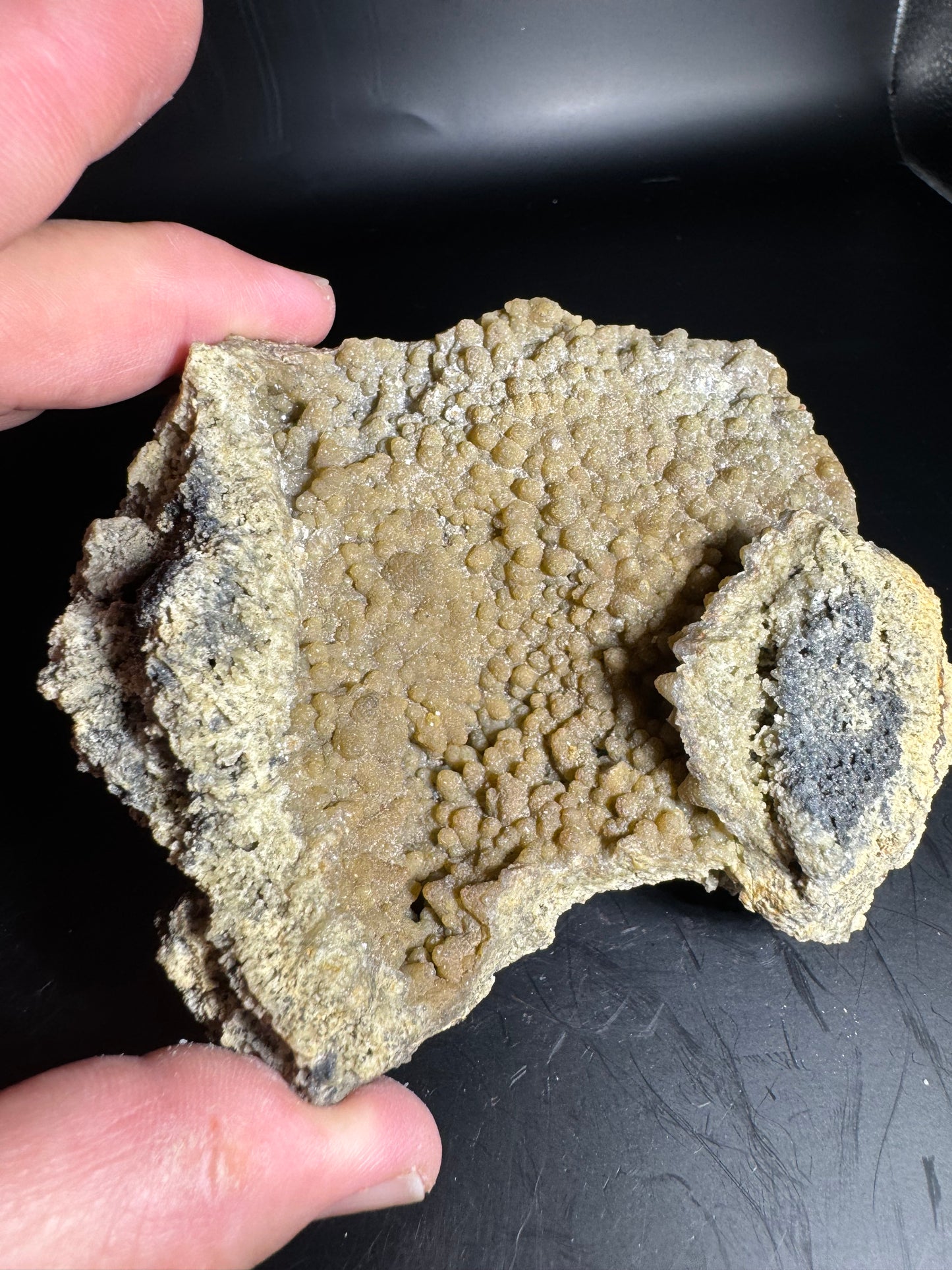 Smithsonite over Dog Tooth Calcite, La Ojuela mine, Mapimi, Durango Mexico 435 grams