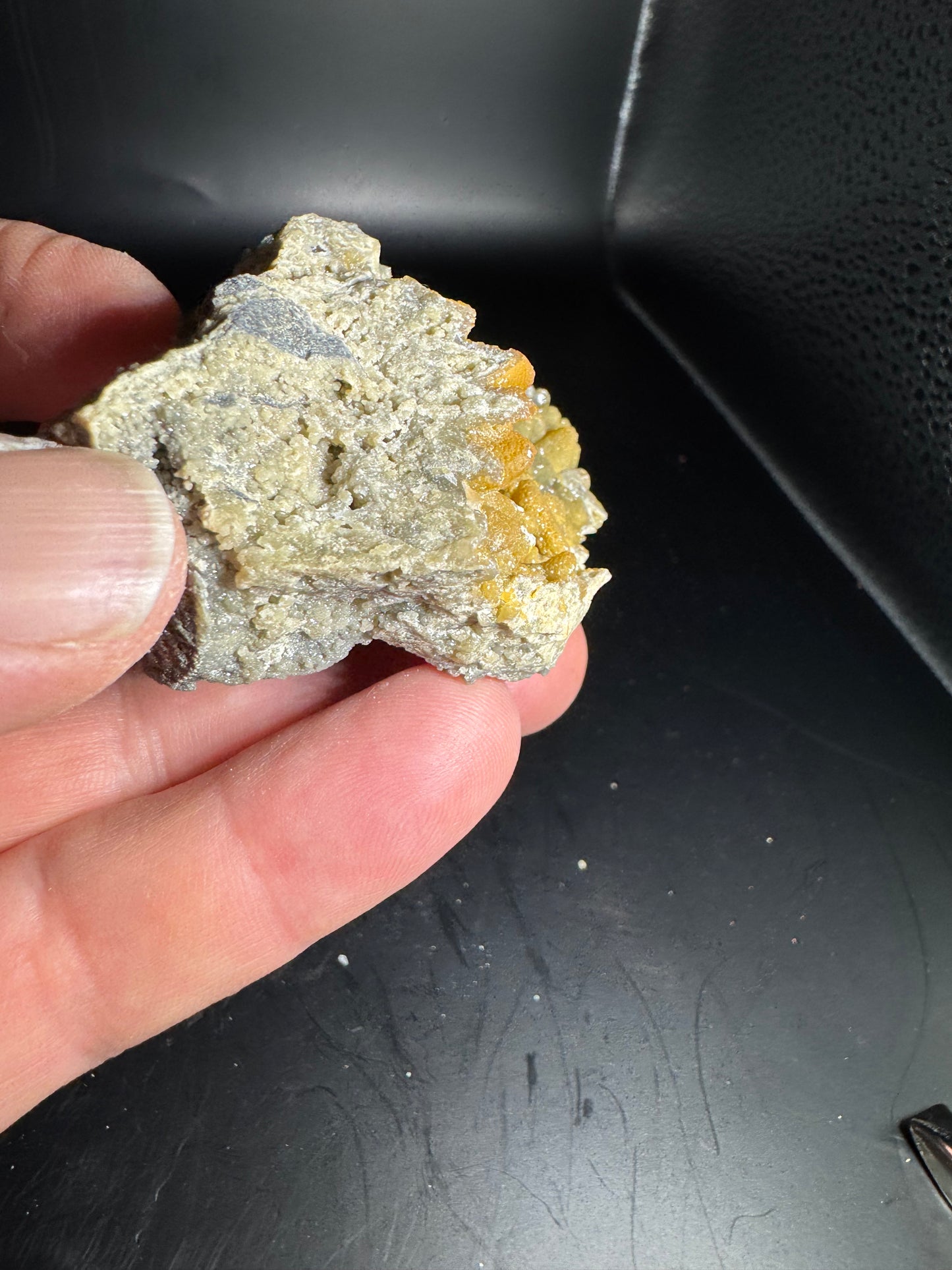 Smithsonite over Dog Tooth Calcite, La Ojuela mine, Mapimi, Durango Mexico 109 grams