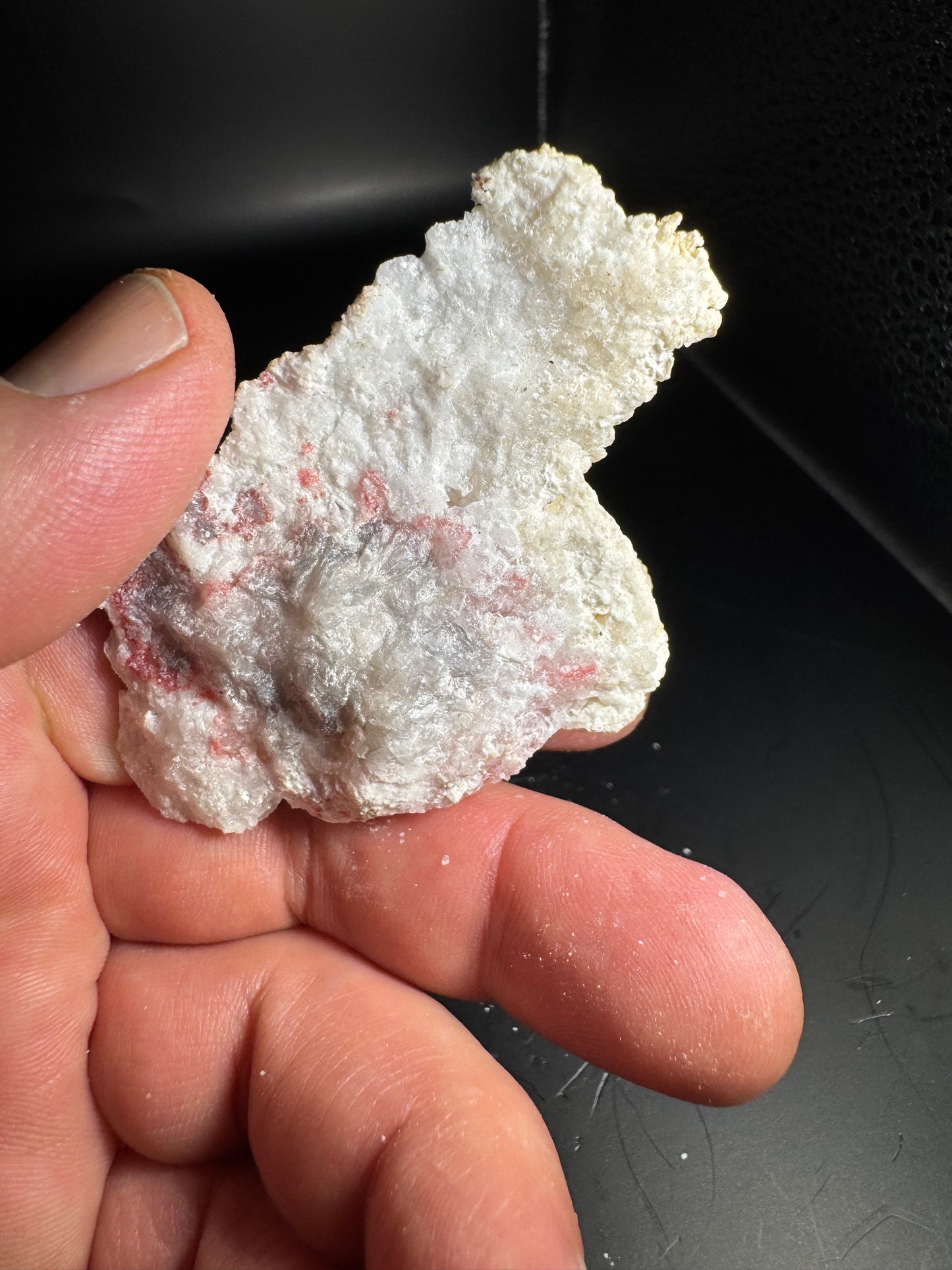 UV Reactive Cinnabar Druzy Quartz El Potosi Mine, Santa Eulalia, Chihuahua, Mex. 48 grams