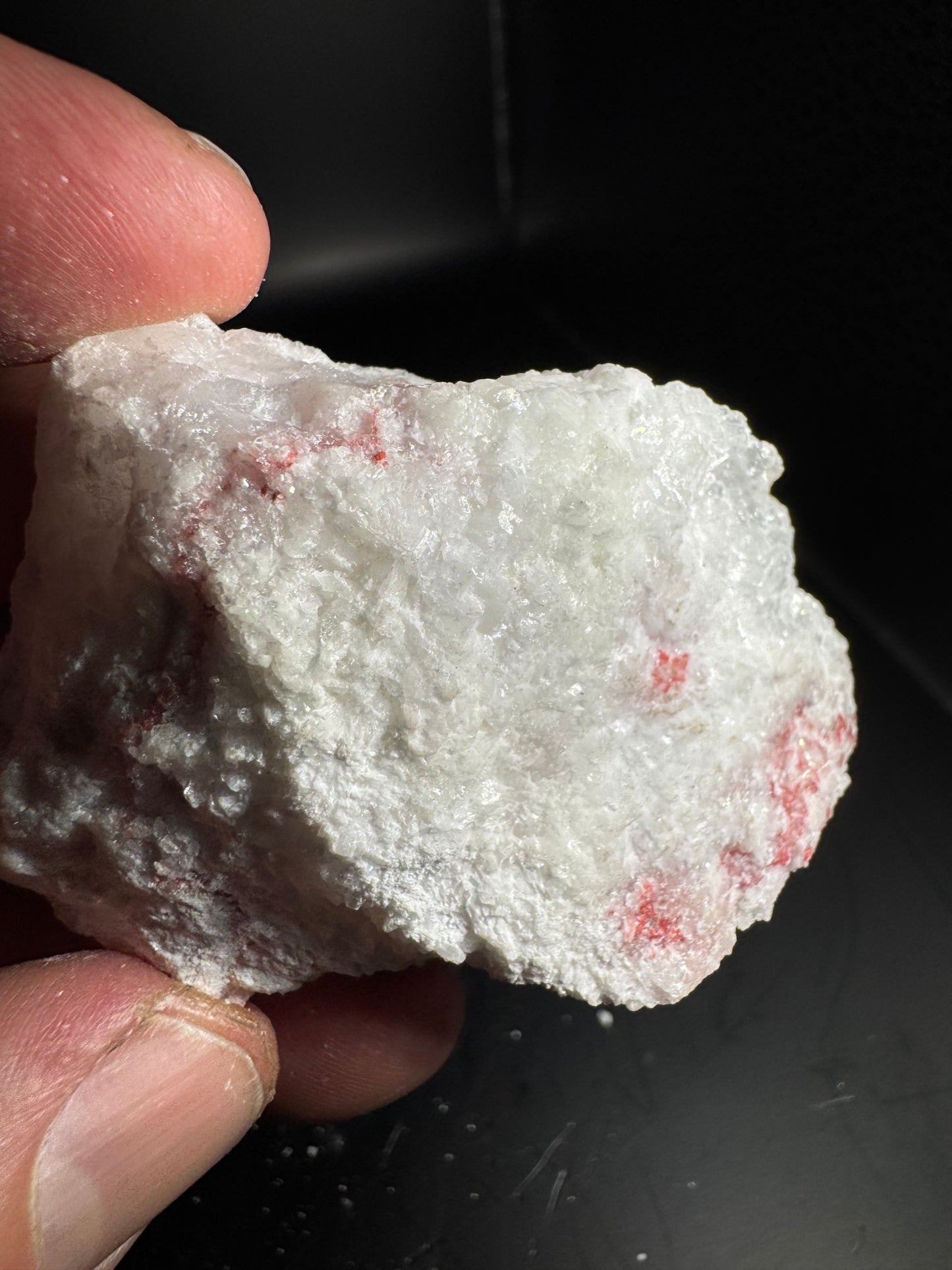 UV Reactive Cinnabar Druzy Quartz El Potosi Mine, Santa Eulalia, Chihuahua, Mex. 47 grams