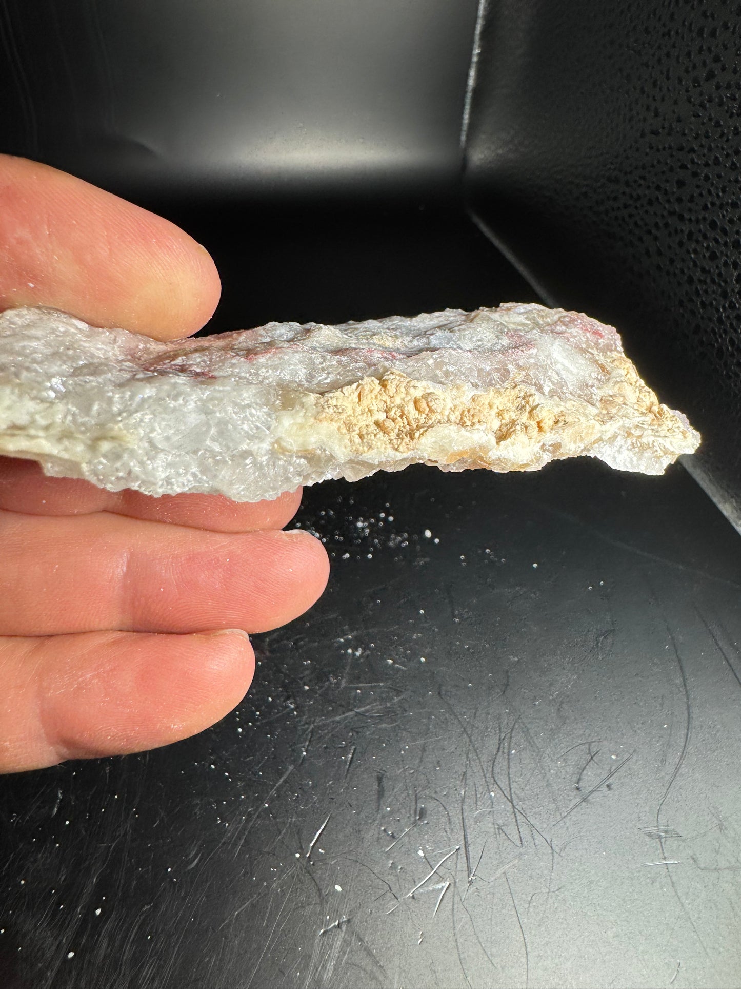 UV Reactive Cinnabar Druzy Quartz El Potosi Mine, Santa Eulalia, Chihuahua, Mex. 100 grams