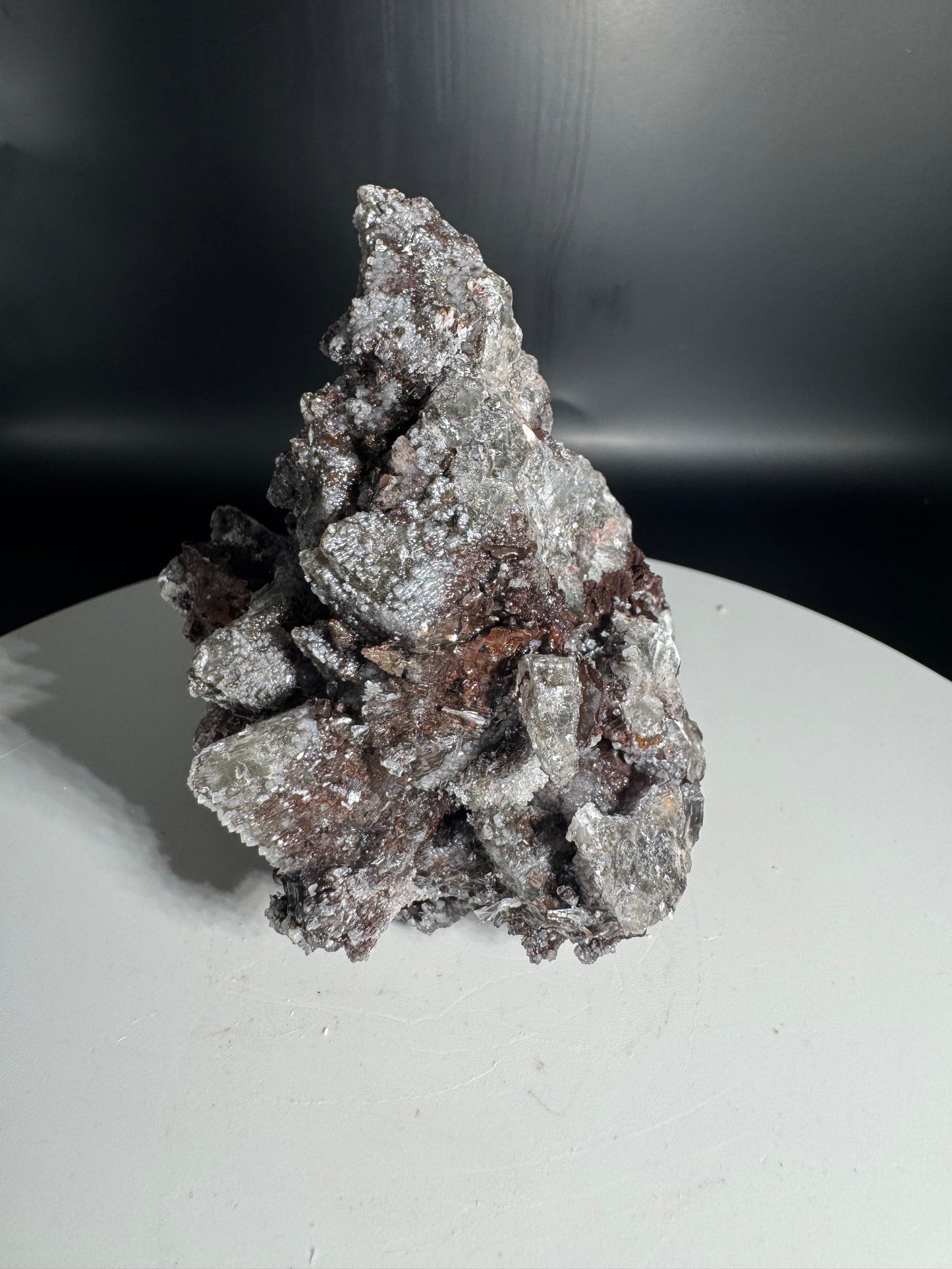 Sparkly Dog Tooth Calcite with Hematite Potosi Mine Mx 278 Grams