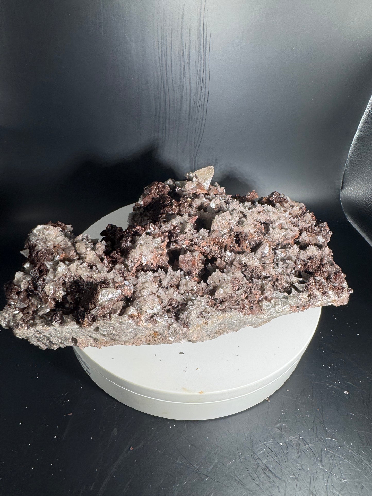 Large Sparkly Dog Tooth Calcite with Hematite Potosi Mine Mx 3.5 lbs