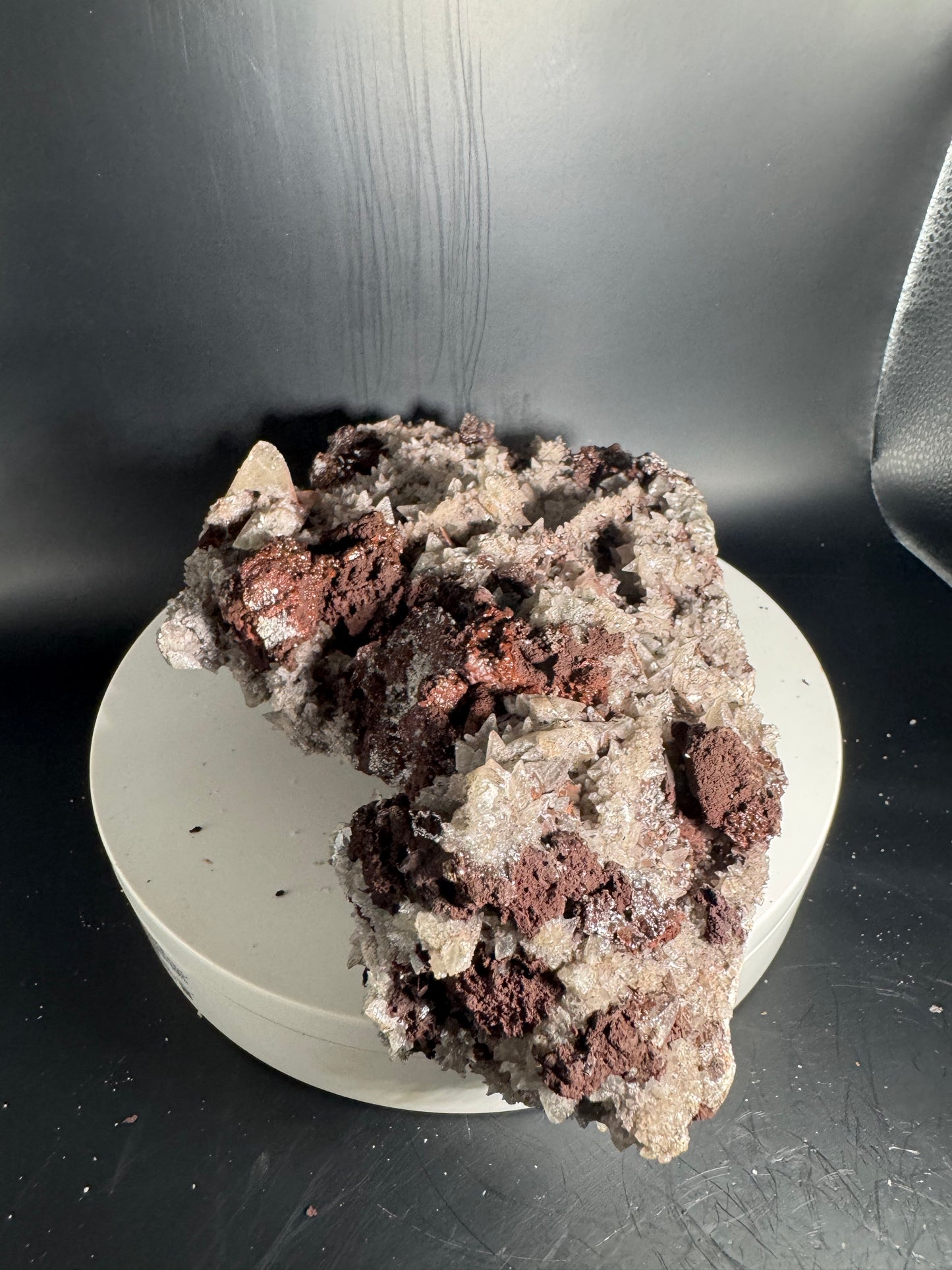 Large Sparkly Dog Tooth Calcite with Hematite Potosi Mine Mx 3.5 lbs