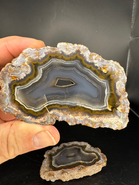 Banded Turkish Agate Pair UV Reactive