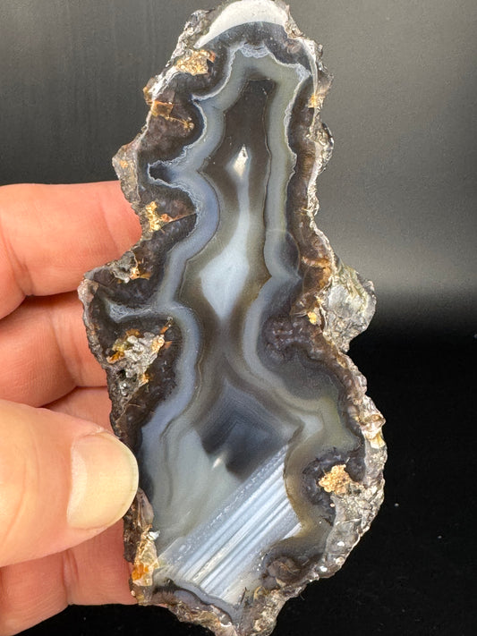 Blue Banded Turkish Agate Pair UV Reactive