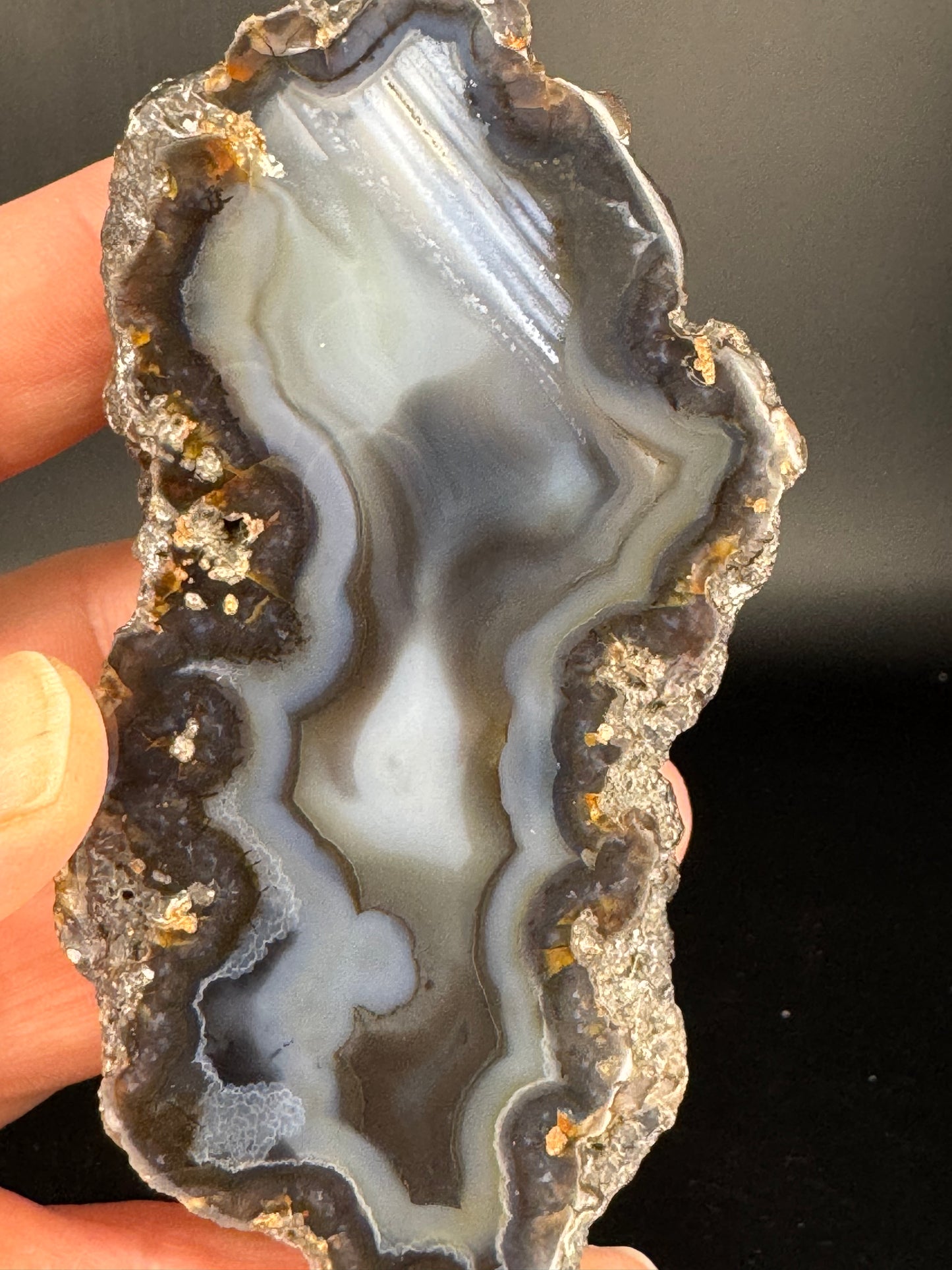 Blue Banded Turkish Agate Pair UV Reactive