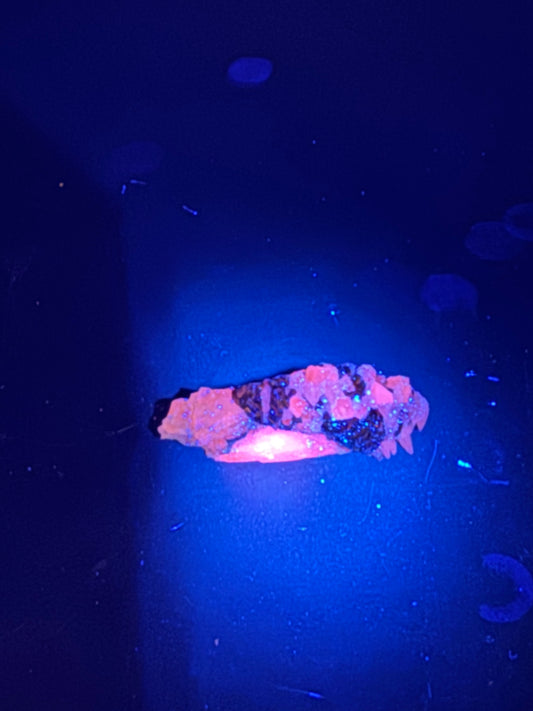 Iridescent Marcasite on Mangano Calcite Guerrero, Taxco Mex 21 Grams