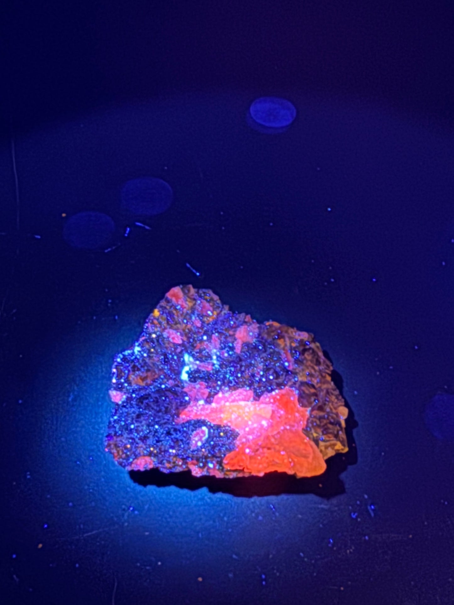 Iridescent Marcasite on Mangano Calcite Guerrero, Taxco Mex 26 Grams