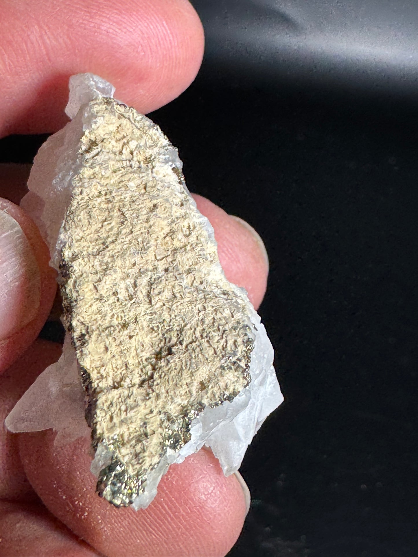 Iridescent Marcasite on Mangano Calcite Guerrero, Taxco Mex 21 Grams