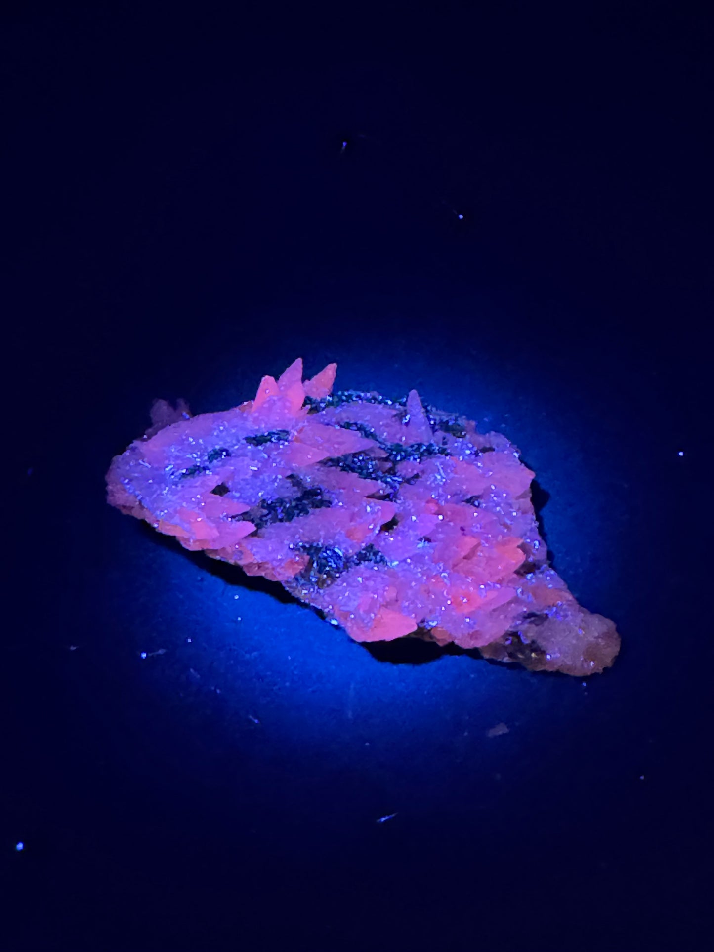 Iridescent Marcasite on Mangano Calcite Guerrero, Taxco Mex 16 Grams