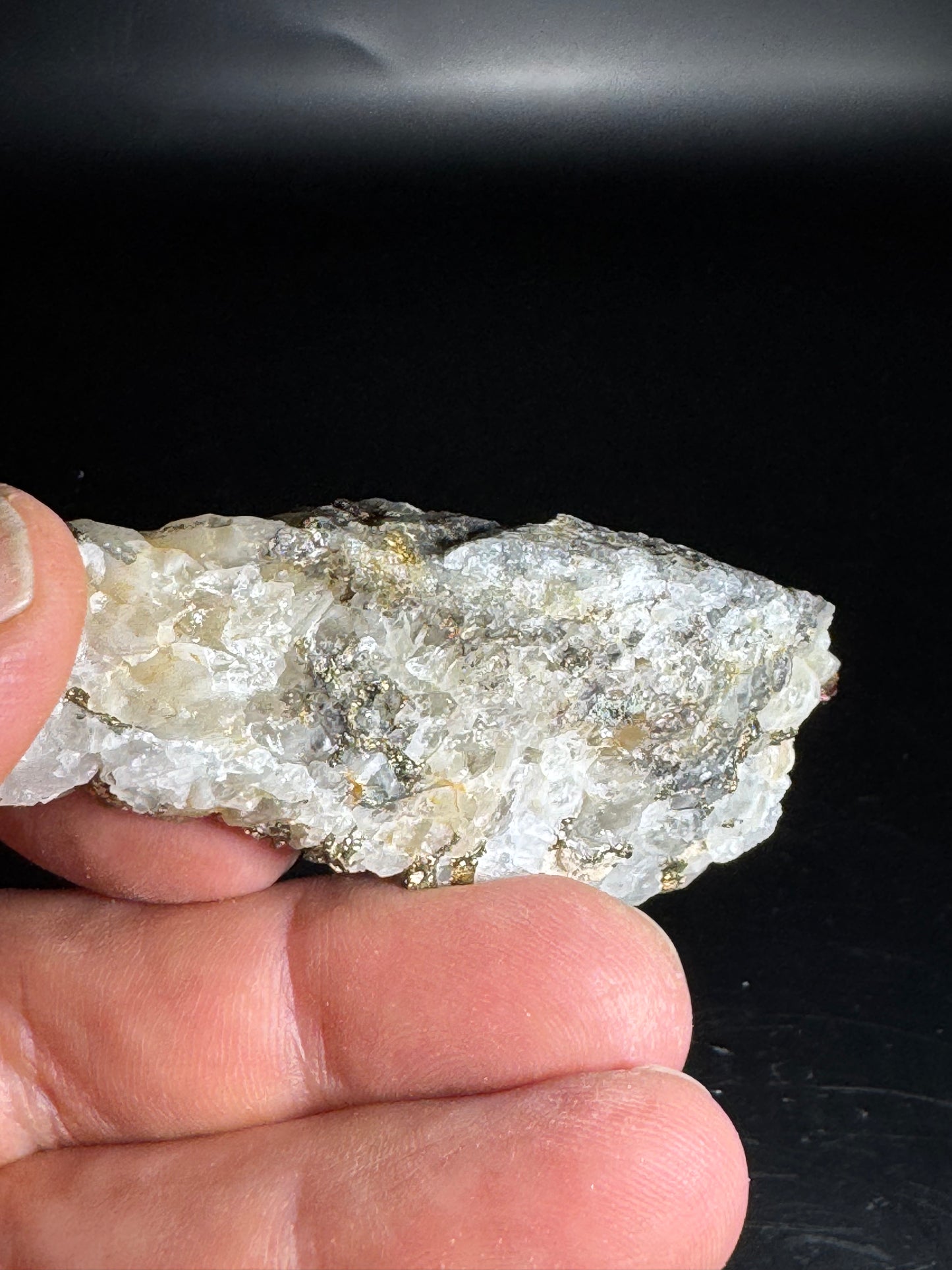 Iridescent Marcasite on Mangano Calcite Guerrero, Taxco Mex 48 Grams