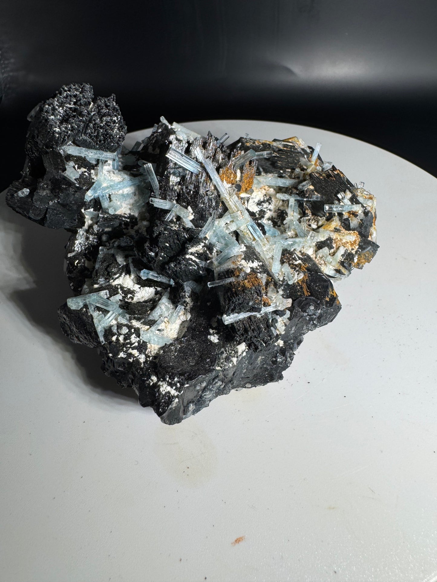 389g Natural Aquamarine Tourmaline Cluster Mineral Specimen Namibia