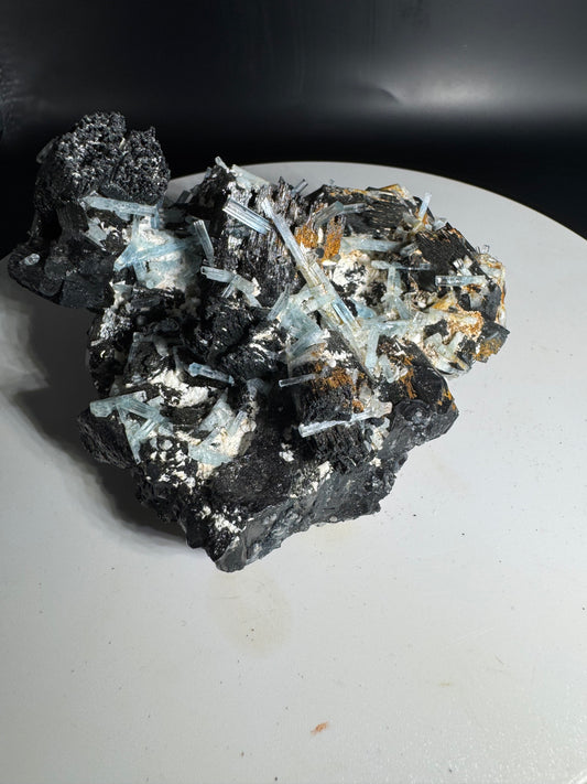 389g Natural Aquamarine Tourmaline Cluster Mineral Specimen Namibia