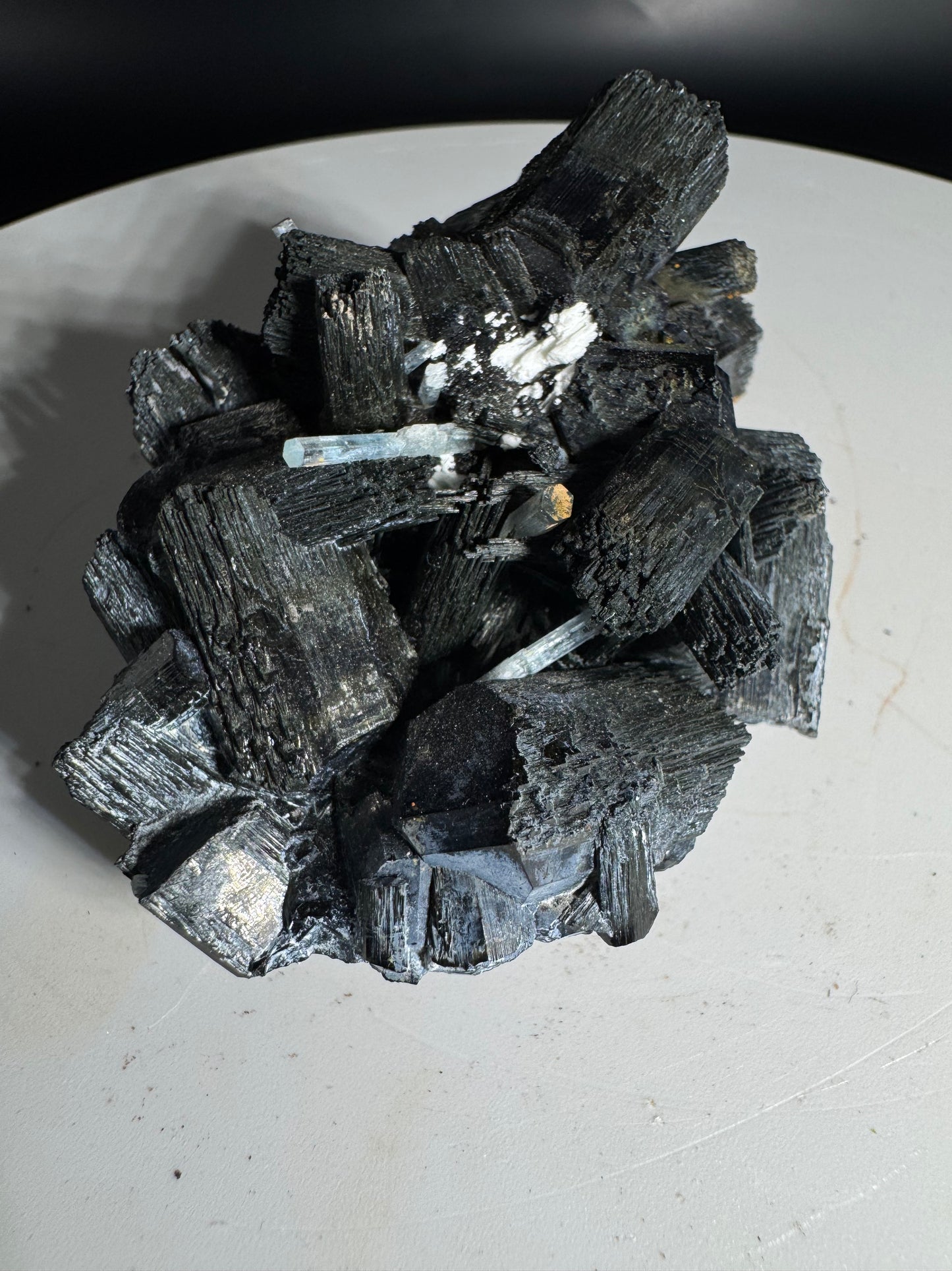 114g Natural Aquamarine Tourmaline Cluster Mineral Specimen Namibia