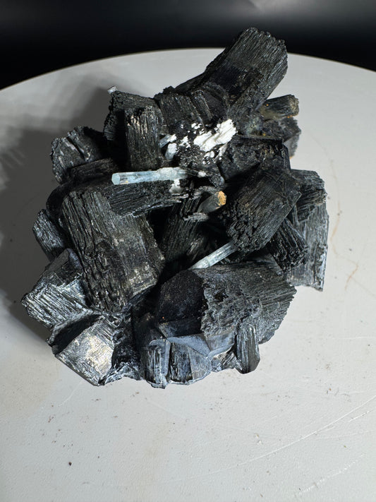 114g Natural Aquamarine Tourmaline Cluster Mineral Specimen Namibia