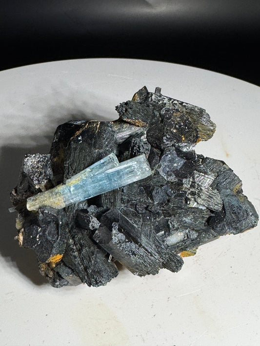 155g Natural Aquamarine Tourmaline Cluster Mineral Specimen Namibia