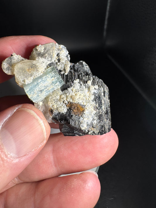 39g Natural Aquamarine Tourmaline Cluster Mineral Specimen Namibia