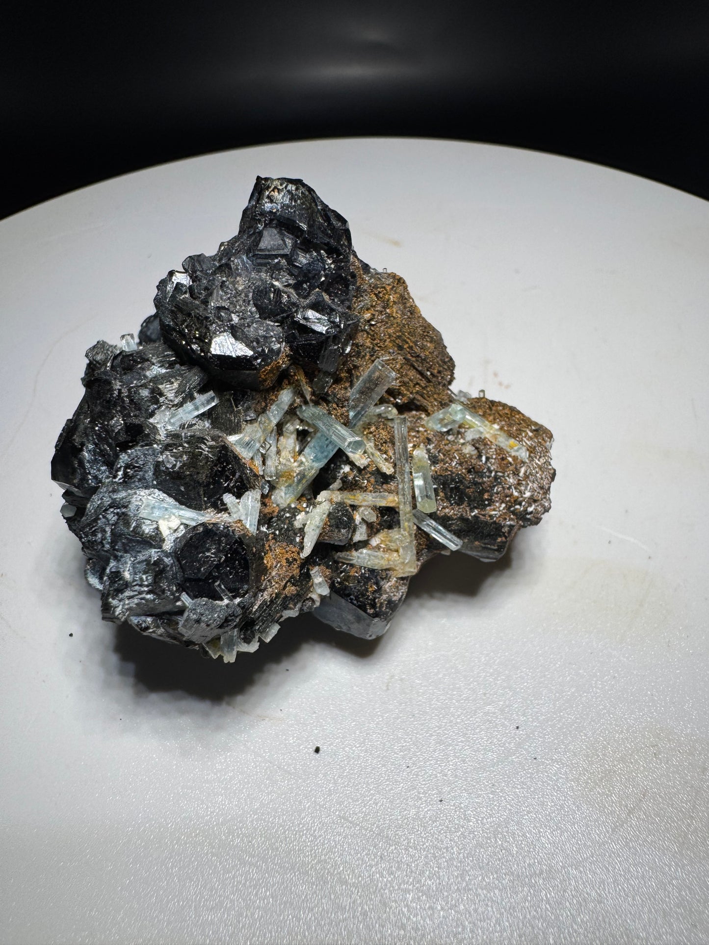 114g Natural Aquamarine Tourmaline Cluster Mineral Specimen Namibia