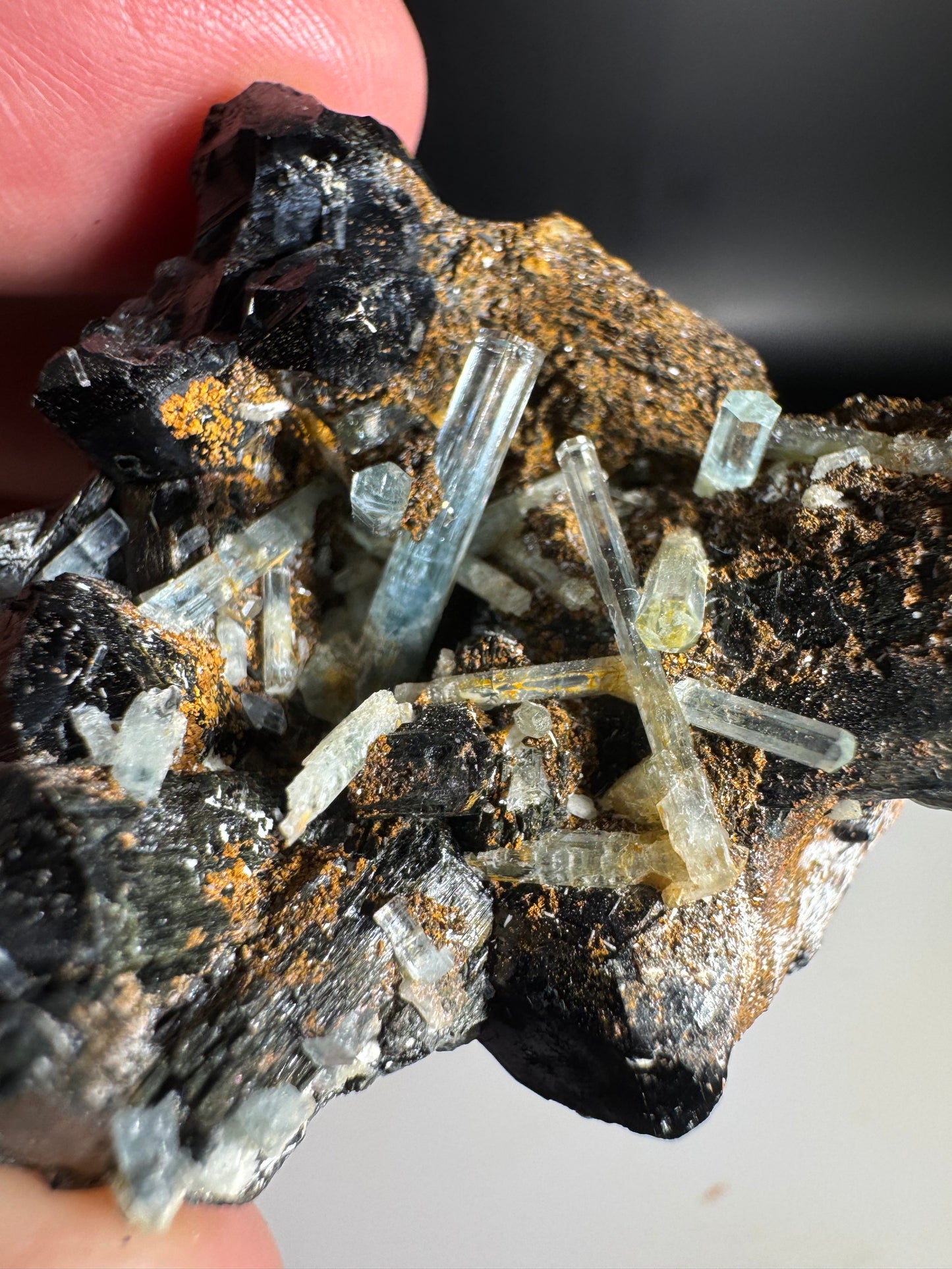 114g Natural Aquamarine Tourmaline Cluster Mineral Specimen Namibia