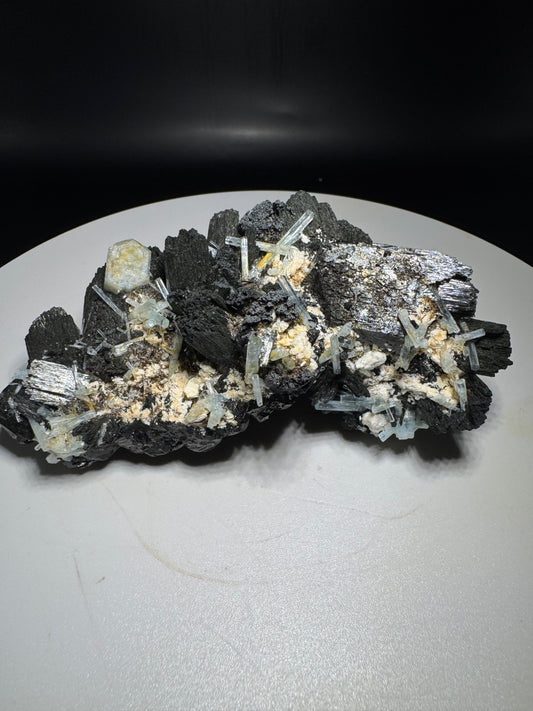 243g Natural Aquamarine Tourmaline Cluster Mineral Specimen Namibia