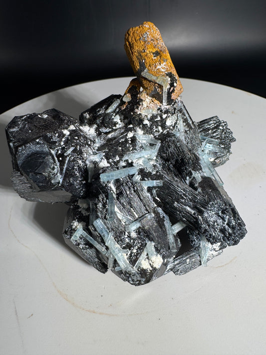 222g Natural Aquamarine Tourmaline Cluster Mineral Specimen Namibia