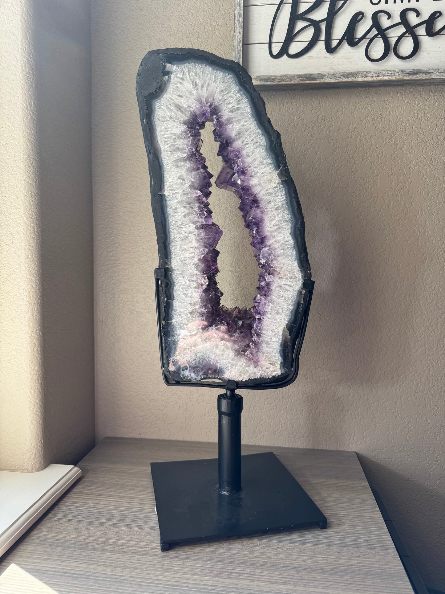 Large Amethyst Portal on Custom Rotating Stand from Brazil