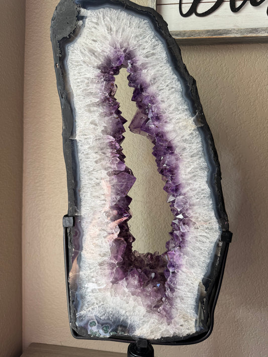 Large Amethyst Portal on Custom Rotating Stand from Brazil