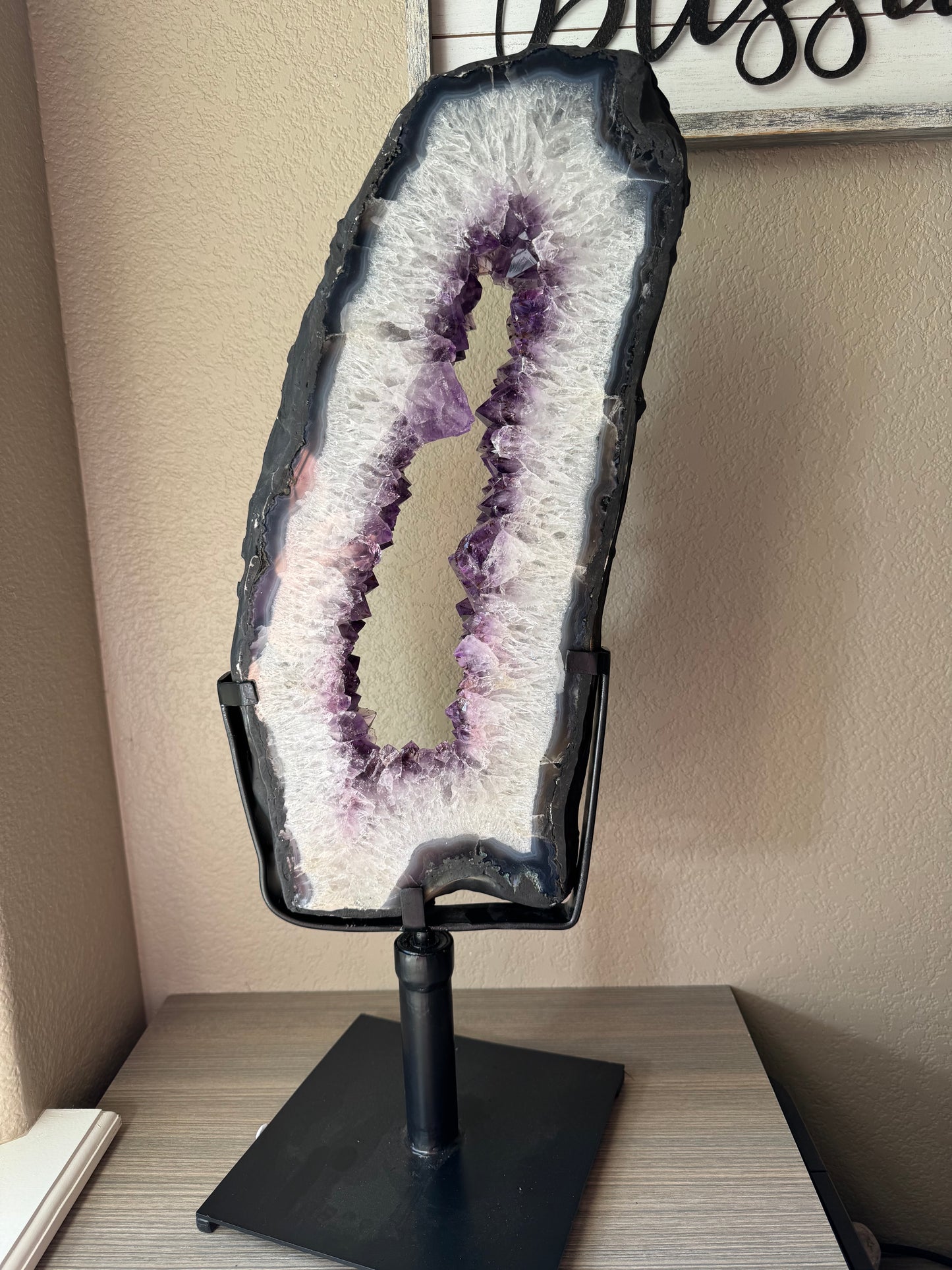 Large Amethyst Portal on Custom Rotating Stand from Brazil