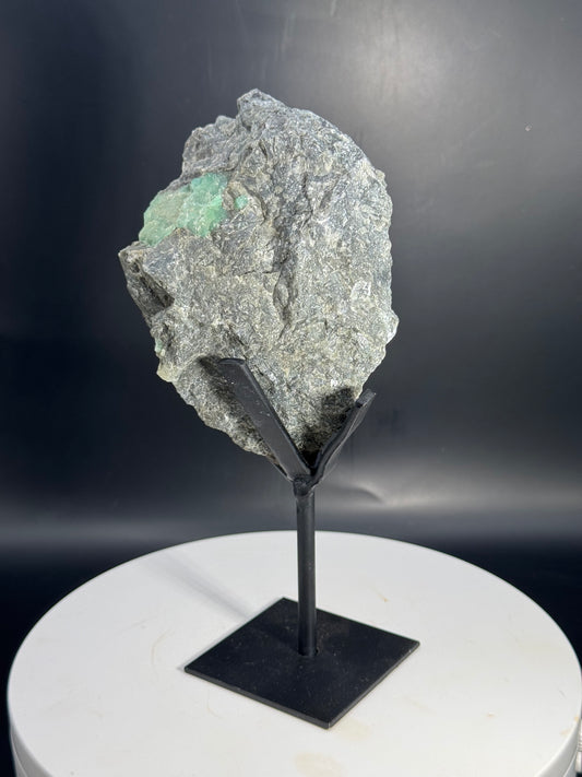 Emerald in Matrix on Custom Stand from Brazil