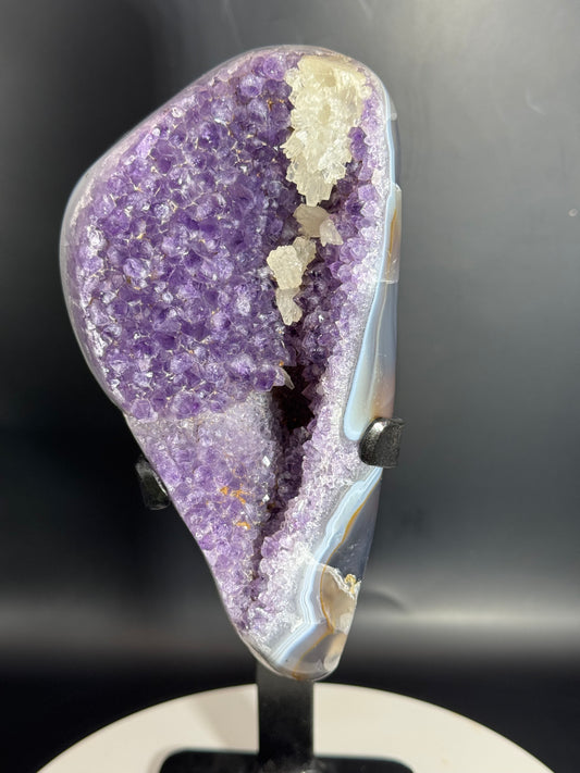 Amethyst Geode on Custom Stand Brazil 3.25 lbs