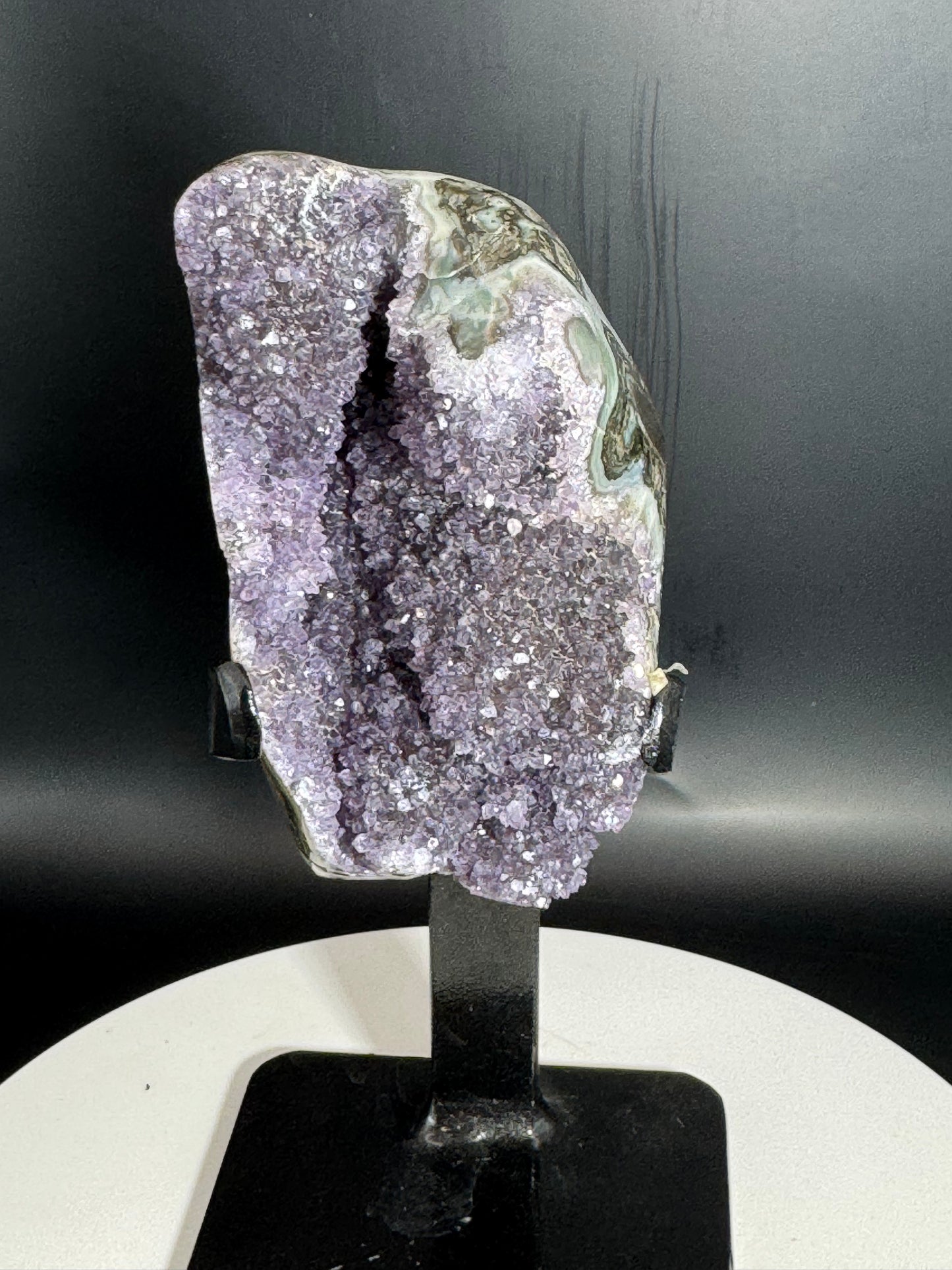 Amethyst Geode on Custom Stand Brazil 1.9 lbs