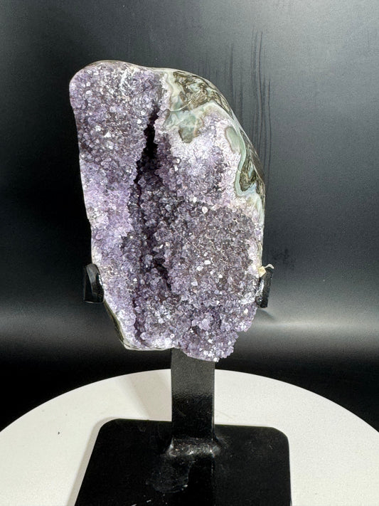 Amethyst Geode on Custom Stand Brazil 1.9 lbs