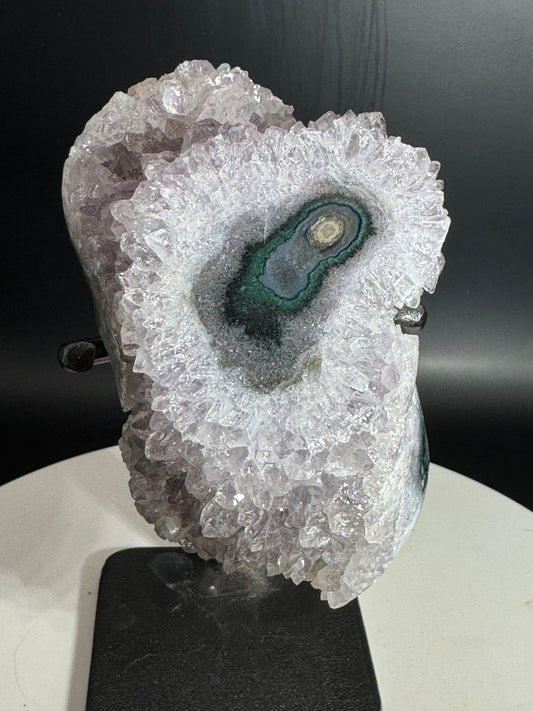 Amethyst Geode on Custom Stand Brazil 1.9 lbs